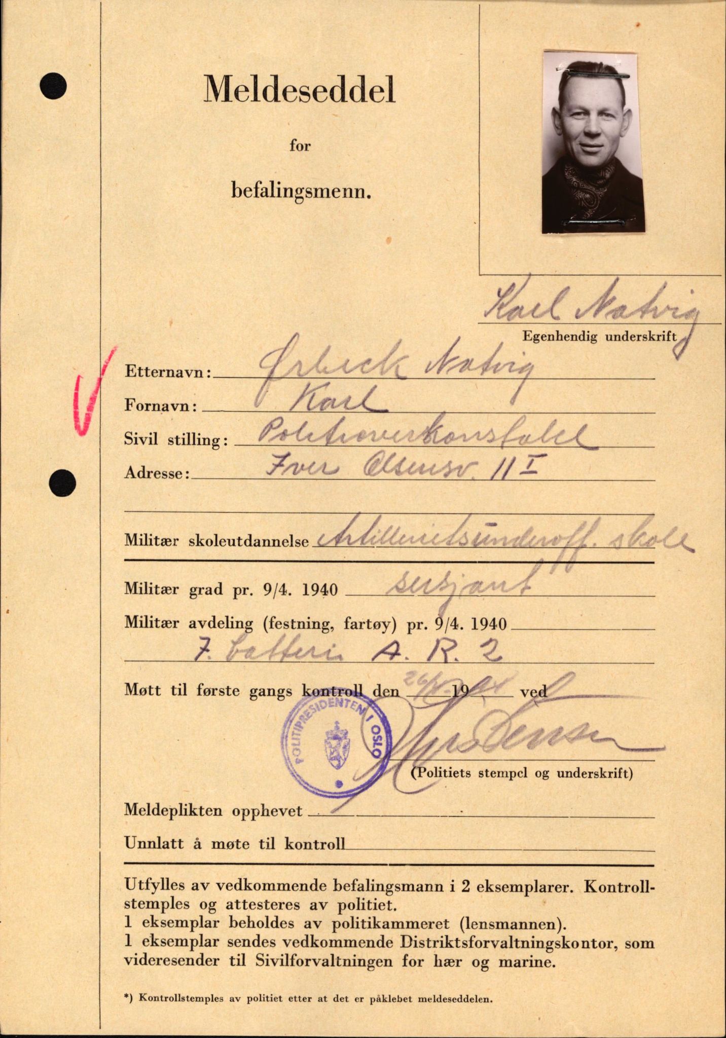 Forsvaret, Forsvarets krigshistoriske avdeling, AV/RA-RAFA-2017/Y/Yf/L0209: II-C-11-2121  -  Okkupasjonstiden.  Meldesedler for befal med foto og oppl. om militær grad 9. apr. 1940., 1944-1945, s. 1322