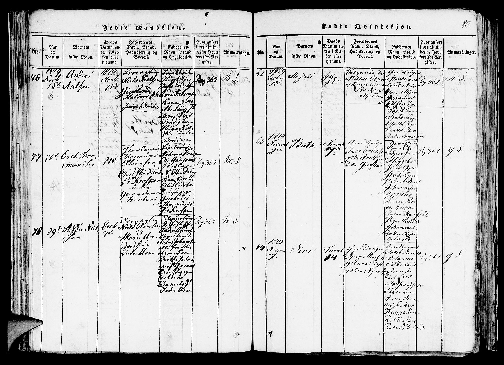 Haus sokneprestembete, SAB/A-75601/H/Haa: Ministerialbok nr. A 12, 1816-1821, s. 80