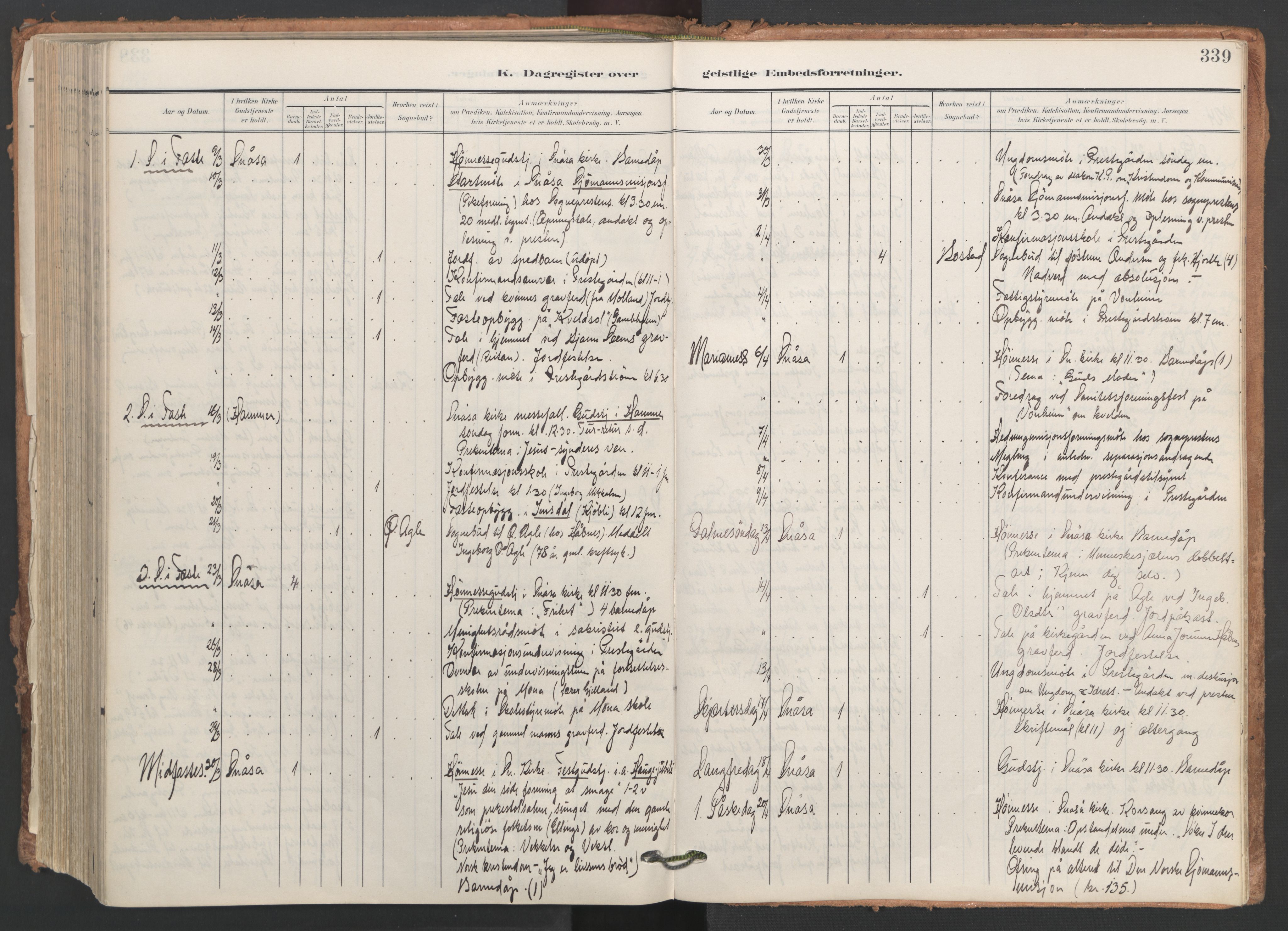 Ministerialprotokoller, klokkerbøker og fødselsregistre - Nord-Trøndelag, SAT/A-1458/749/L0477: Ministerialbok nr. 749A11, 1902-1927, s. 339