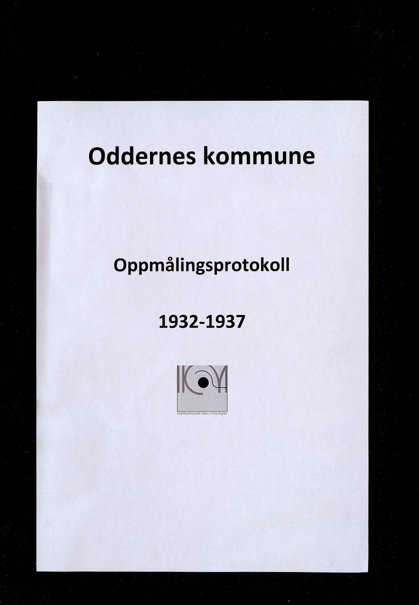 Oddernes kommune - Oppmålingsvesenet, ARKSOR/1001OD773/Ia/L0001: Oppmålingsprotokoll nr.1 (d), 1932-1937