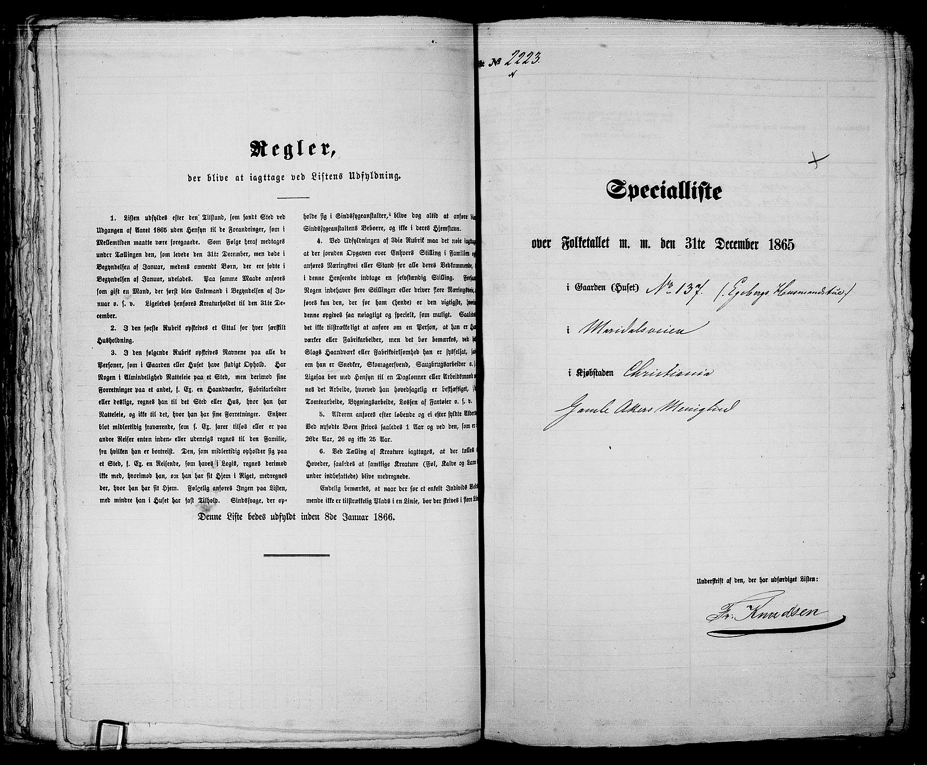 RA, Folketelling 1865 for 0301 Kristiania kjøpstad, 1865, s. 4956