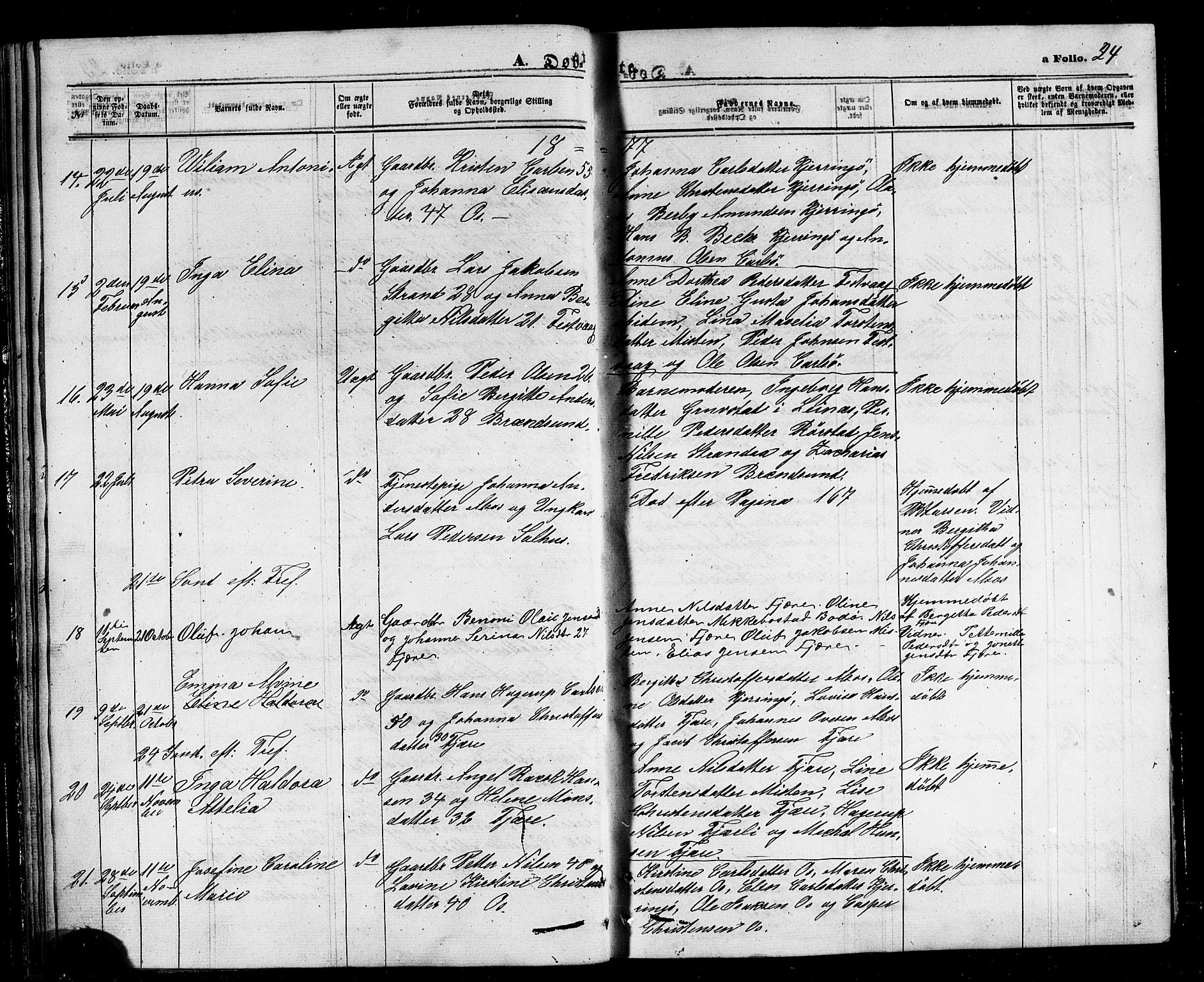Ministerialprotokoller, klokkerbøker og fødselsregistre - Nordland, AV/SAT-A-1459/803/L0075: Klokkerbok nr. 803C02, 1867-1881, s. 24