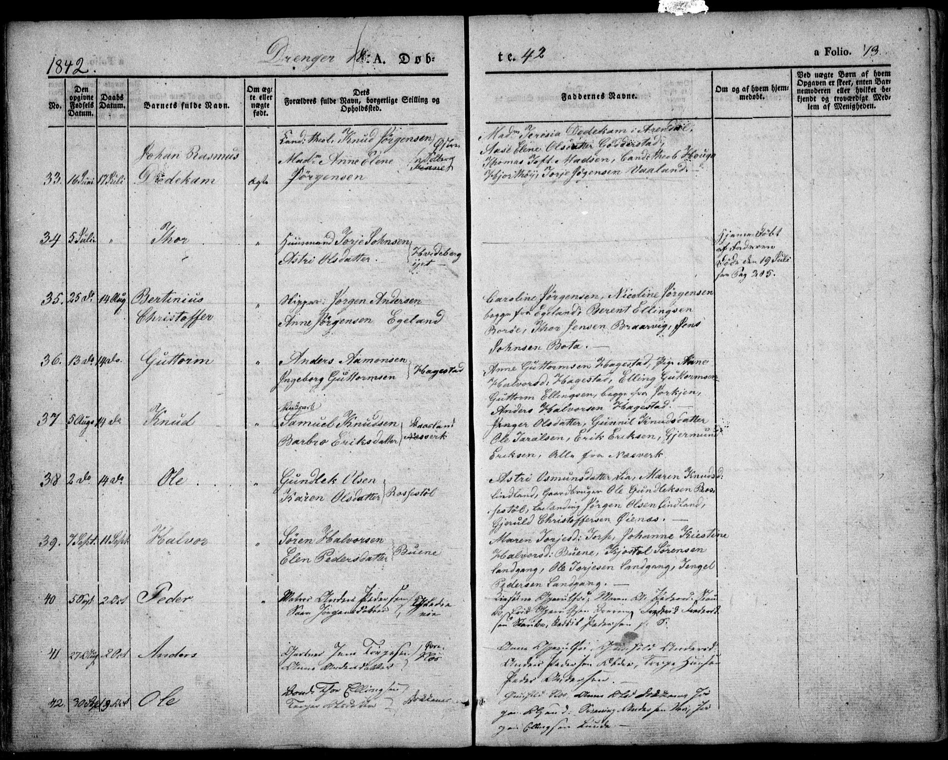 Holt sokneprestkontor, AV/SAK-1111-0021/F/Fa/L0007: Ministerialbok nr. A 7, 1836-1848, s. 73