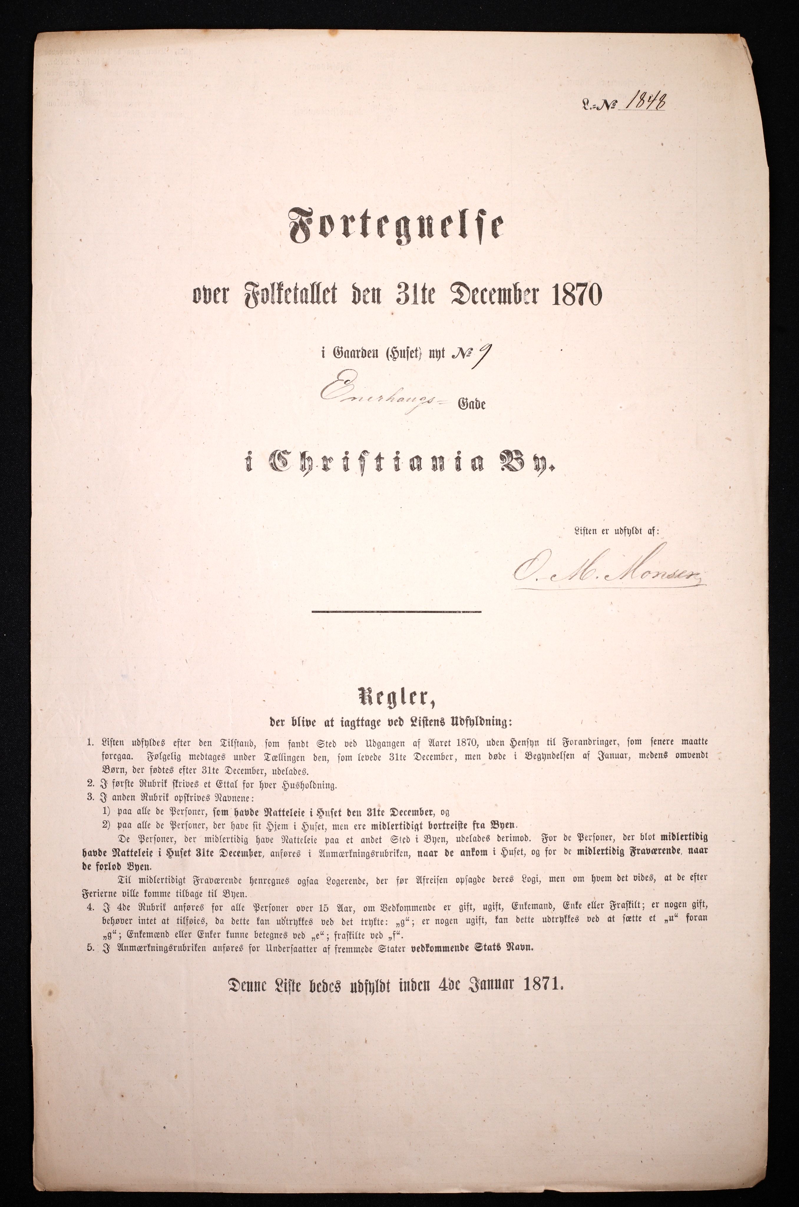 RA, Folketelling 1870 for 0301 Kristiania kjøpstad, 1870, s. 831