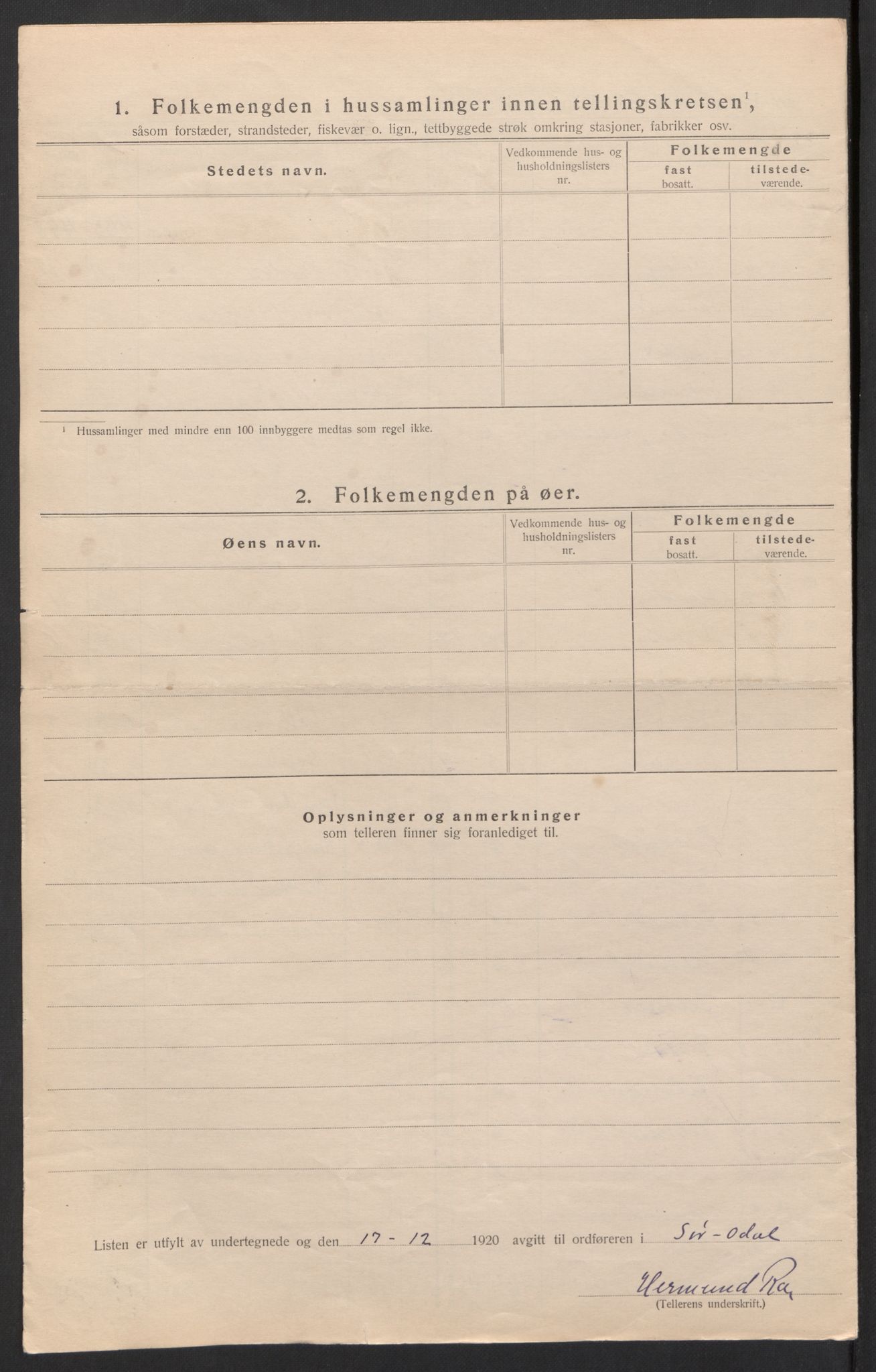 SAH, Folketelling 1920 for 0419 Sør-Odal herred, 1920, s. 39