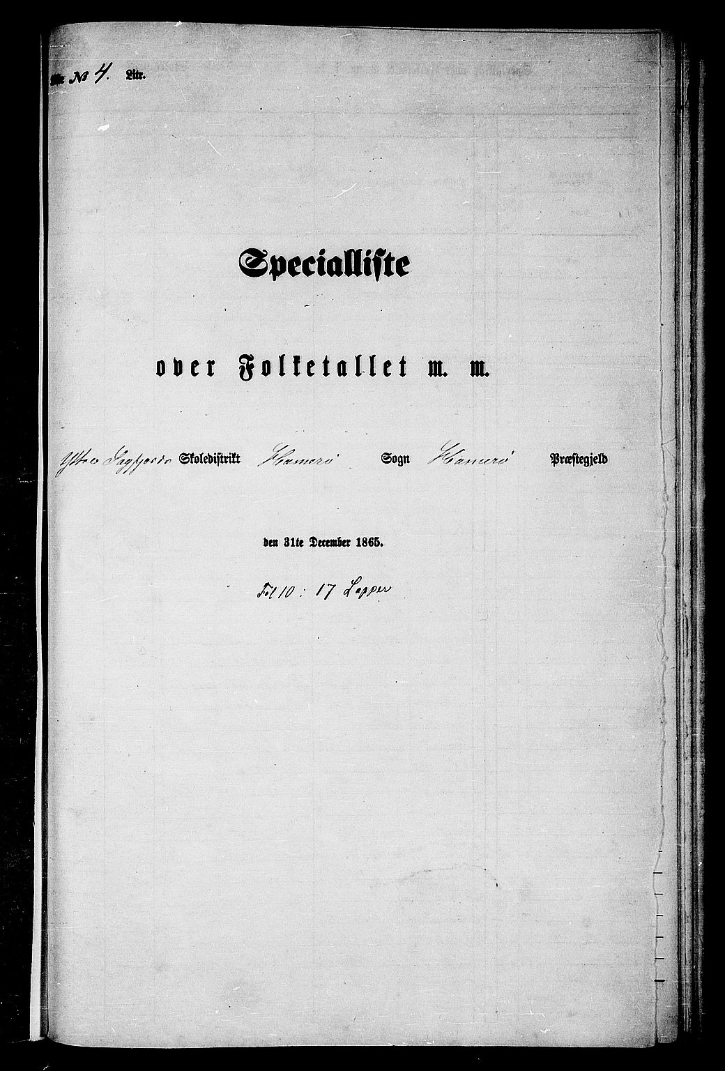RA, Folketelling 1865 for 1849P Hamarøy prestegjeld, 1865, s. 68