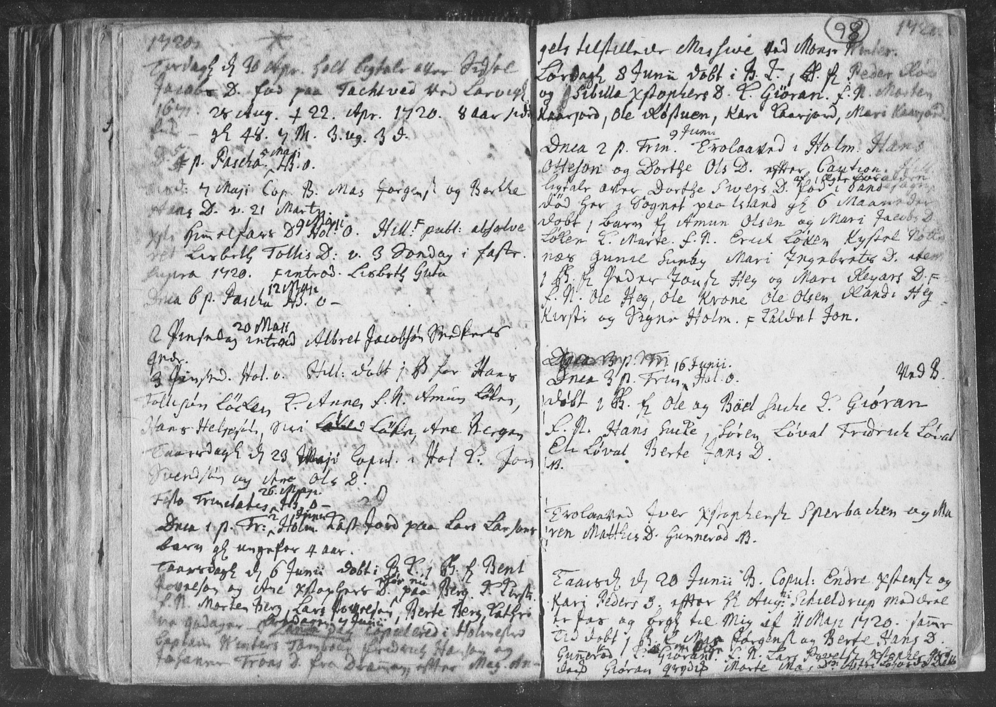Botne kirkebøker, AV/SAKO-A-340/F/Fa/L0001b: Ministerialbok nr. I 1B, 1707-1722, s. 98