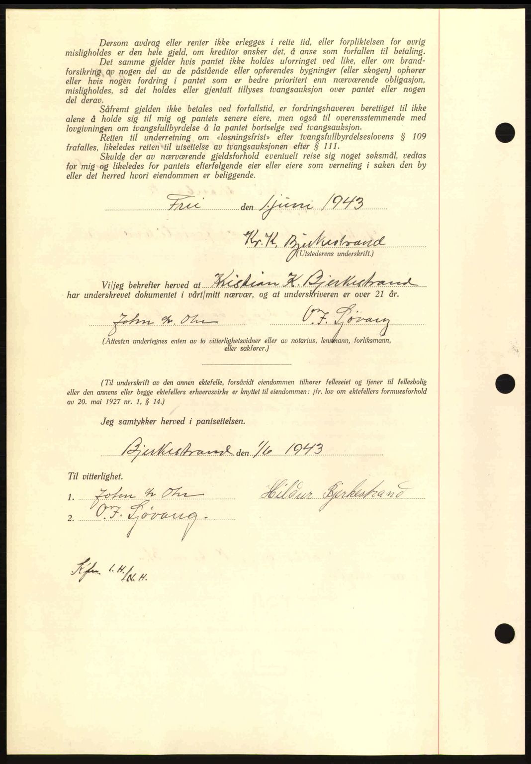 Nordmøre sorenskriveri, AV/SAT-A-4132/1/2/2Ca: Pantebok nr. B90, 1942-1943, Dagboknr: 1396/1943