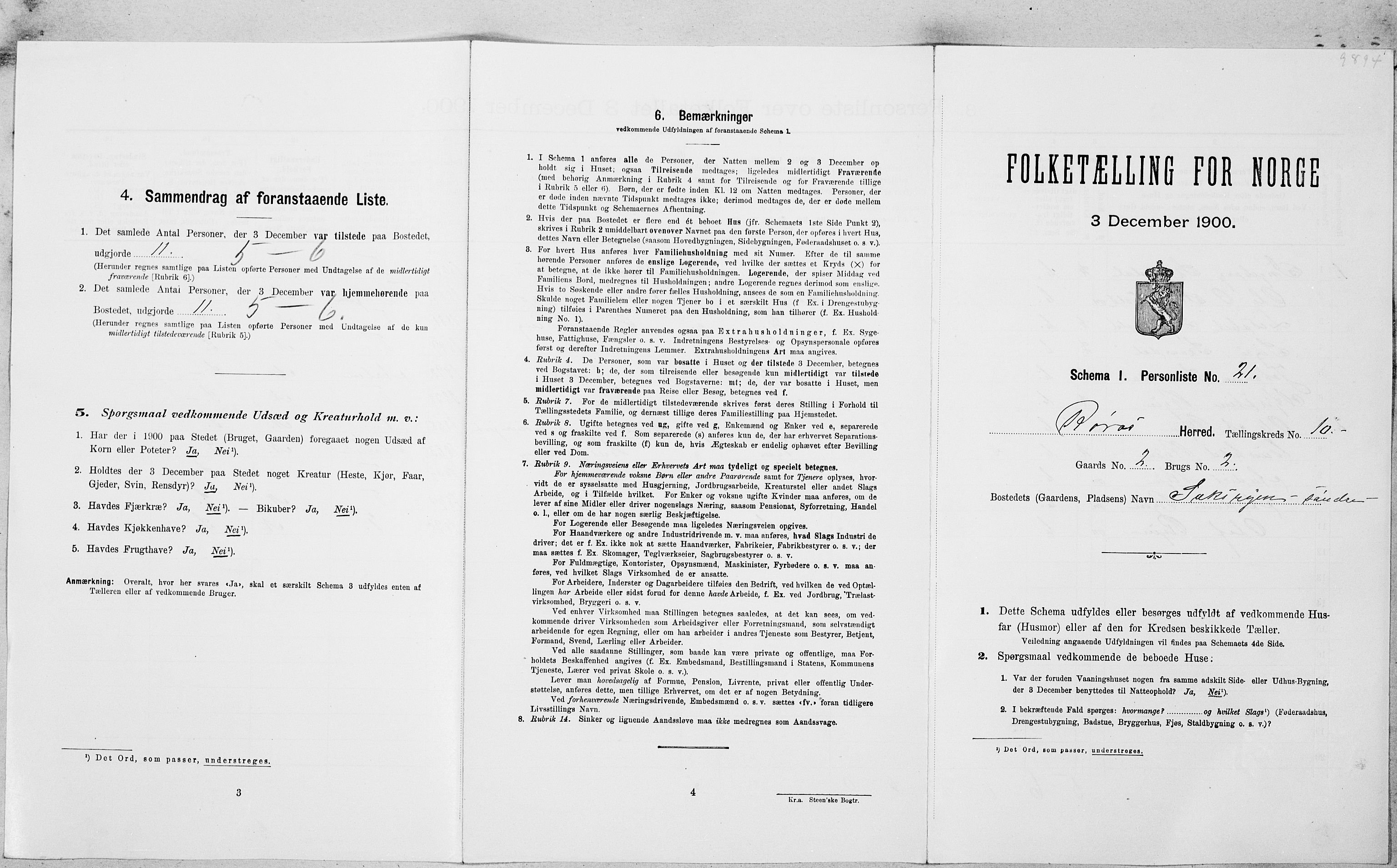 SAT, Folketelling 1900 for 1640 Røros herred, 1900, s. 1138