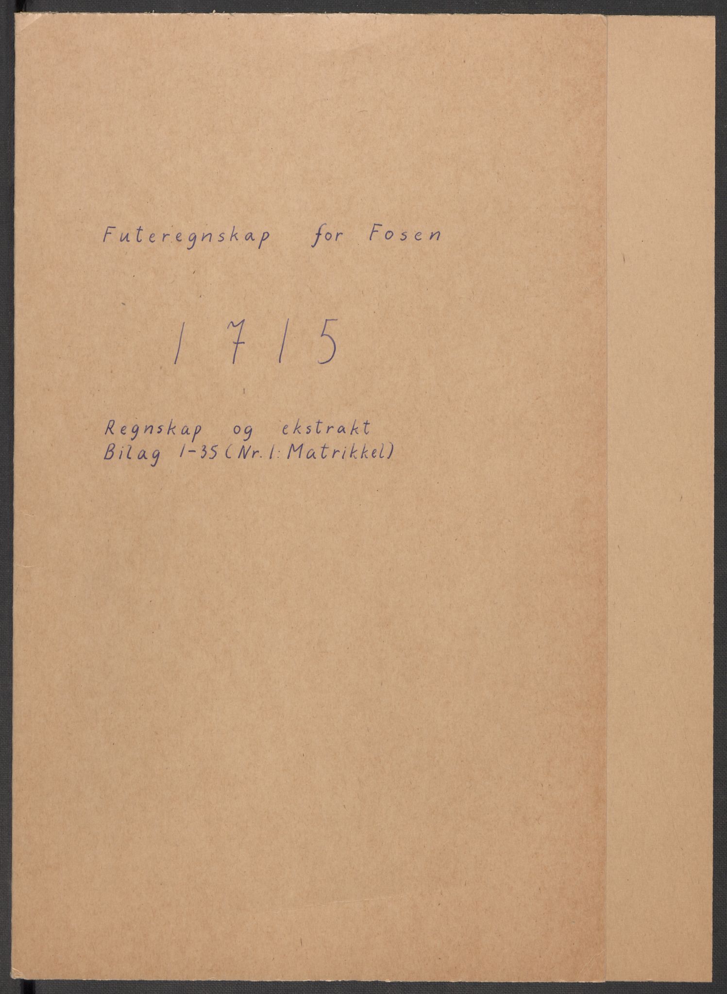 Rentekammeret inntil 1814, Reviderte regnskaper, Fogderegnskap, AV/RA-EA-4092/R57/L3863: Fogderegnskap Fosen, 1715, s. 2