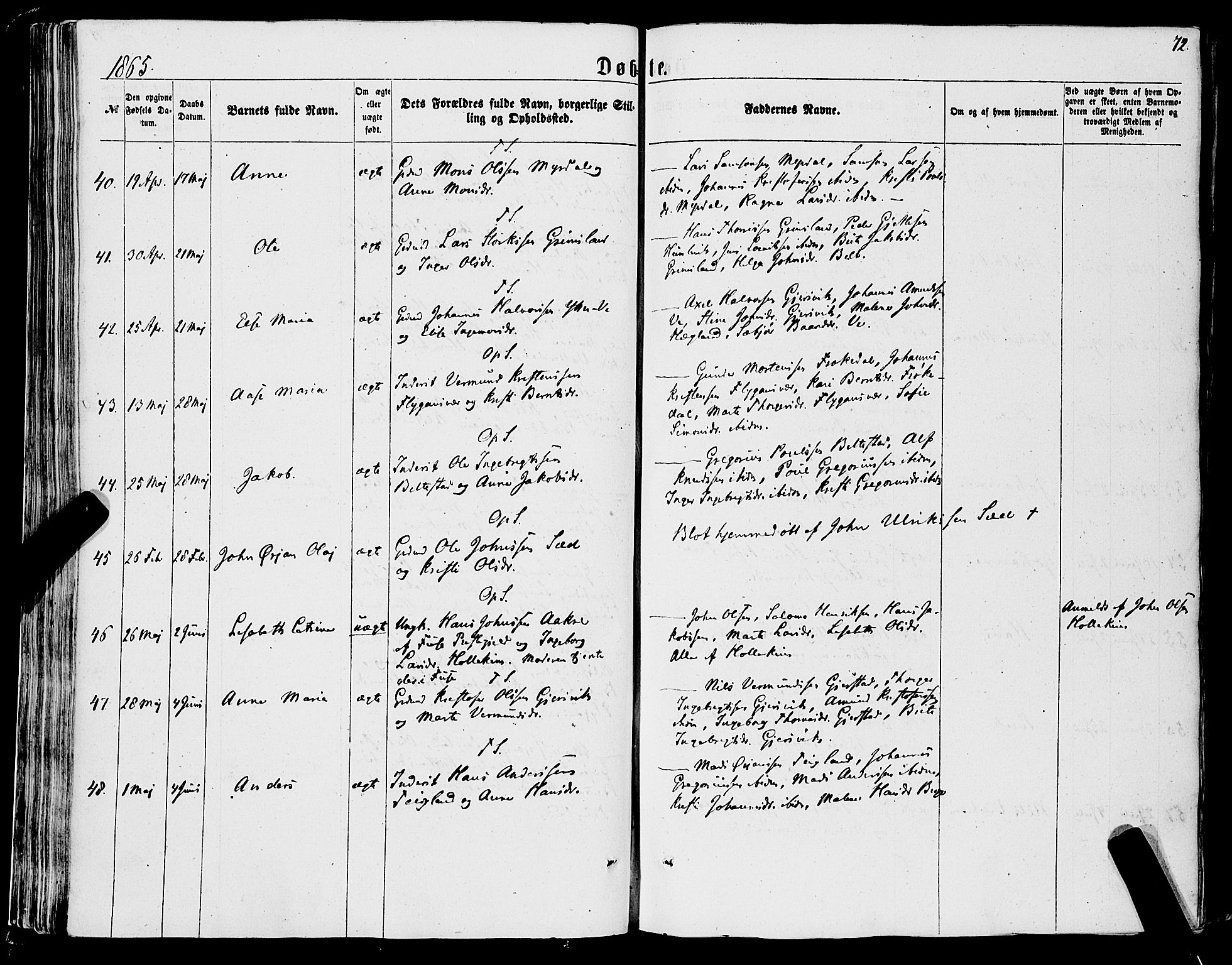 Tysnes sokneprestembete, AV/SAB-A-78601/H/Haa: Ministerialbok nr. A 11, 1860-1871, s. 72