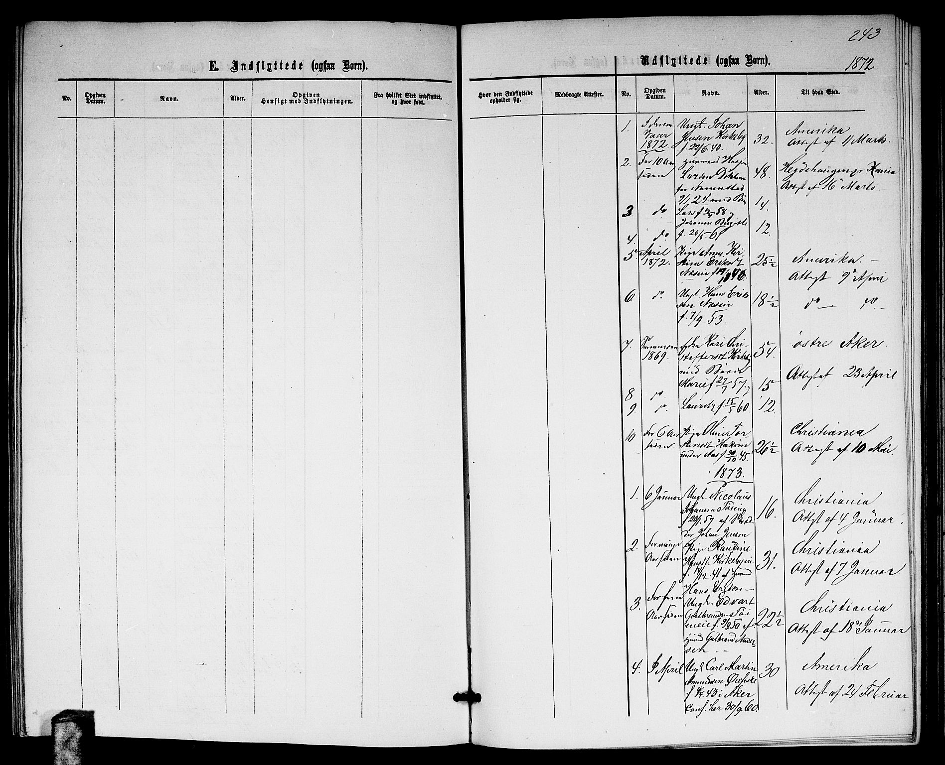 Nittedal prestekontor Kirkebøker, AV/SAO-A-10365a/G/Gb/L0001: Klokkerbok nr. II 1, 1859-1878, s. 243