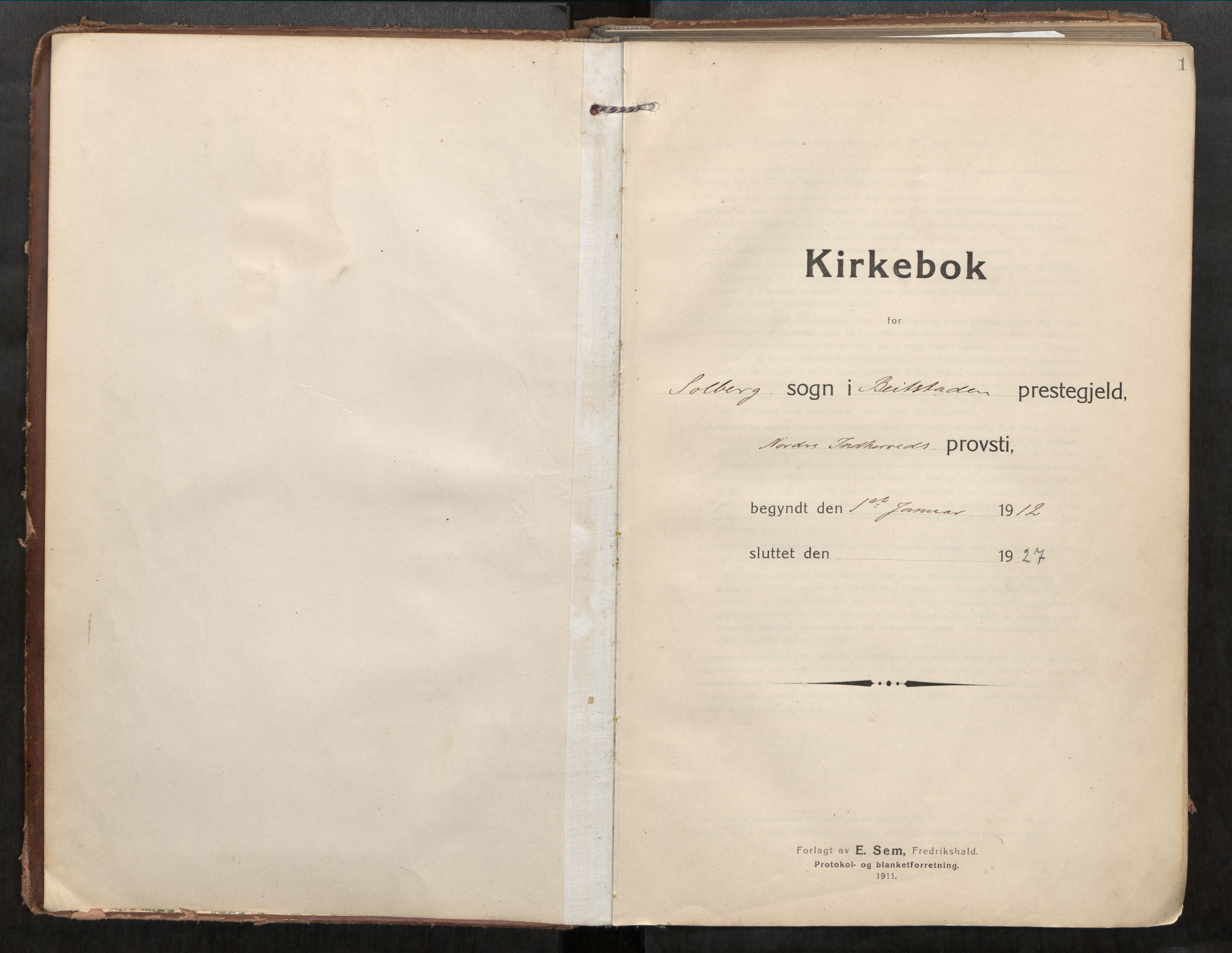 Beitstad sokneprestkontor, AV/SAT-A-1162/I/I1/I1a/L0001: Ministerialbok nr. 1, 1912-1927, s. 1