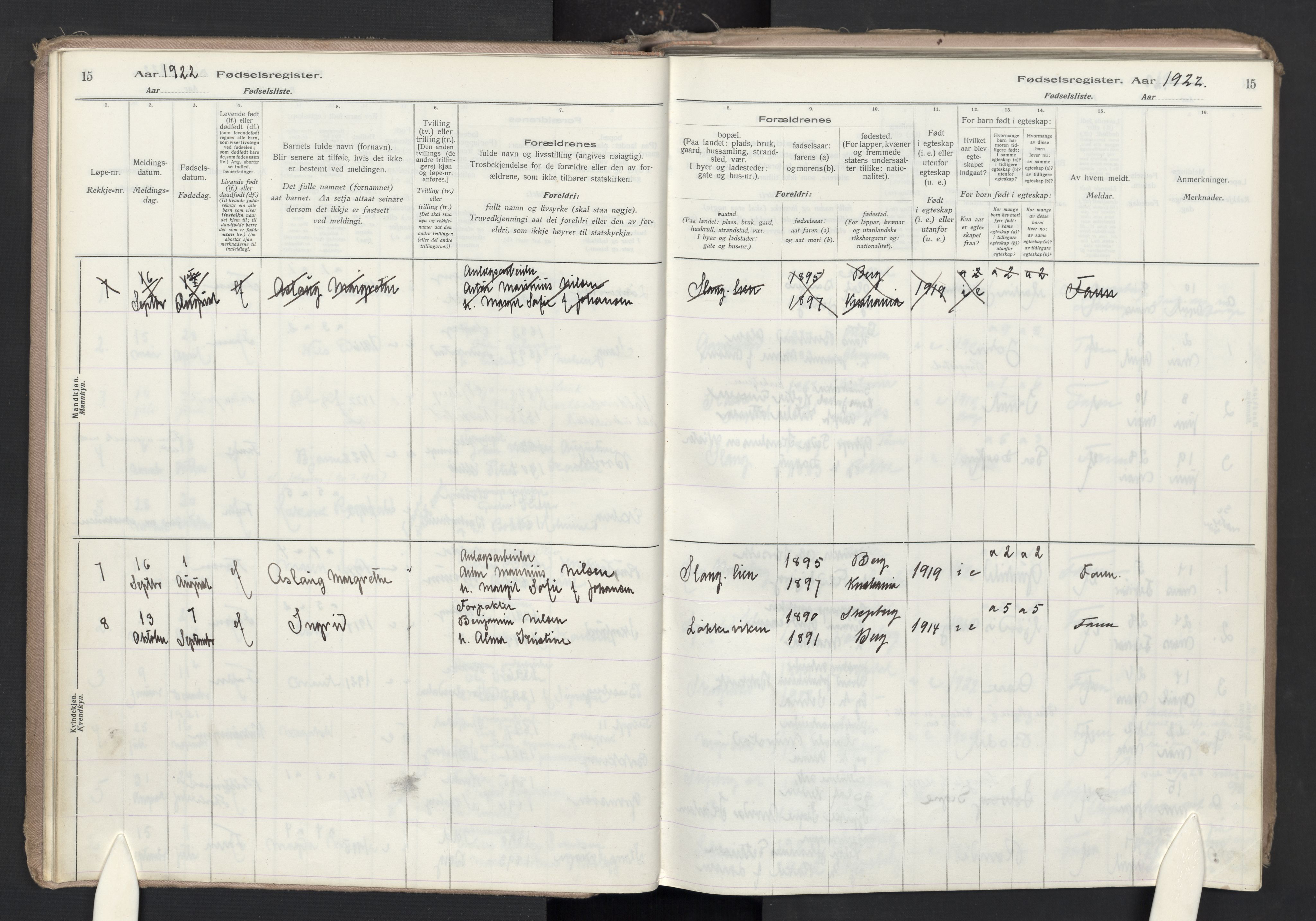 Skjeberg prestekontor Kirkebøker, AV/SAO-A-10923/J/Jc/L0001: Fødselsregister nr. III 1, 1916-1986, s. 15