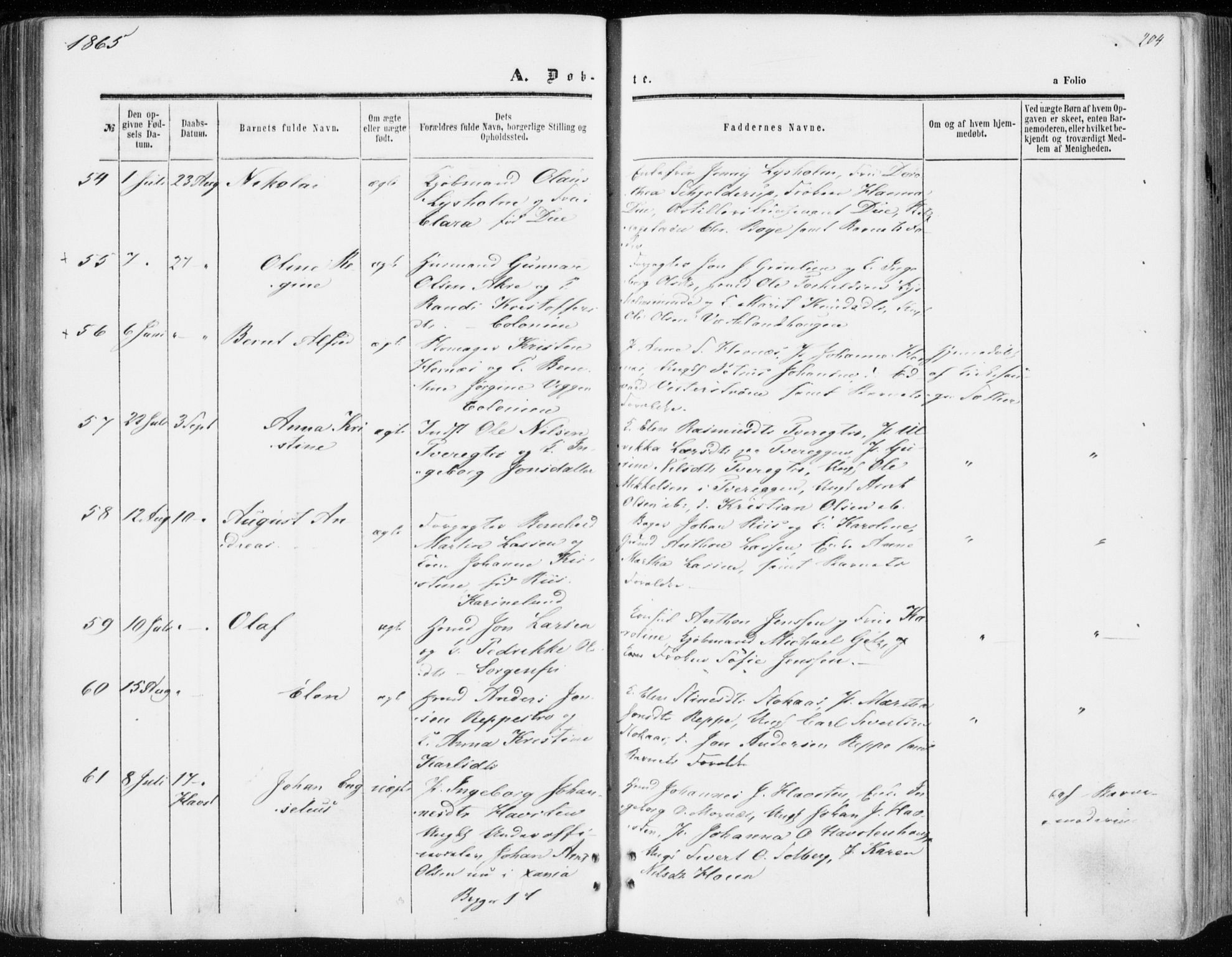 Ministerialprotokoller, klokkerbøker og fødselsregistre - Sør-Trøndelag, AV/SAT-A-1456/606/L0292: Ministerialbok nr. 606A07, 1856-1865, s. 204