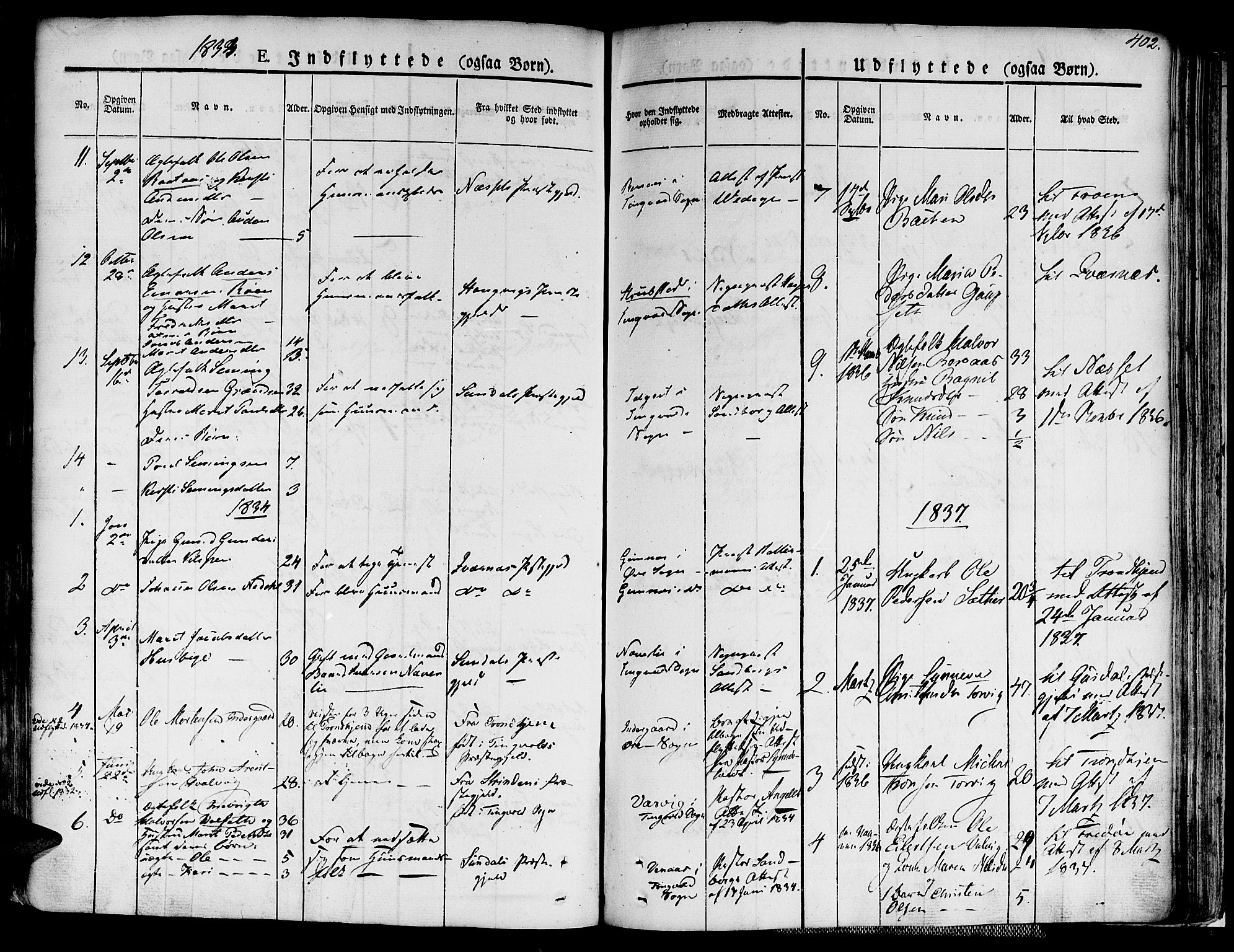 Ministerialprotokoller, klokkerbøker og fødselsregistre - Møre og Romsdal, SAT/A-1454/586/L0983: Ministerialbok nr. 586A09, 1829-1843, s. 402
