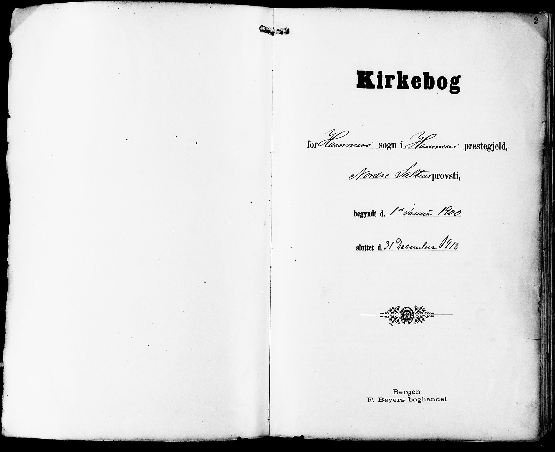 Ministerialprotokoller, klokkerbøker og fødselsregistre - Nordland, SAT/A-1459/859/L0848: Ministerialbok nr. 859A08, 1900-1912, s. 2