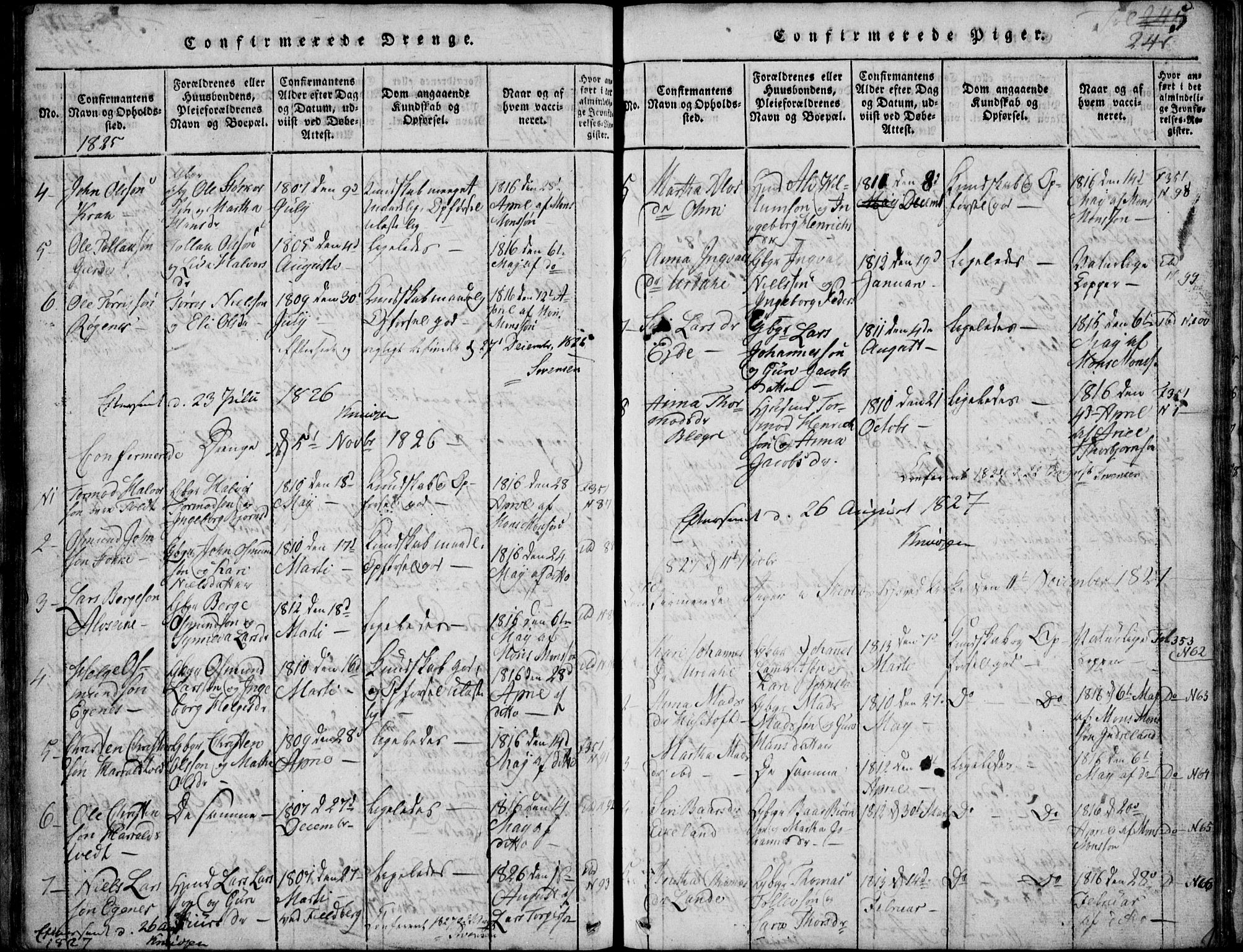 Skjold sokneprestkontor, AV/SAST-A-101847/H/Ha/Hab/L0002: Klokkerbok nr. B 2 /2, 1815-1830, s. 246