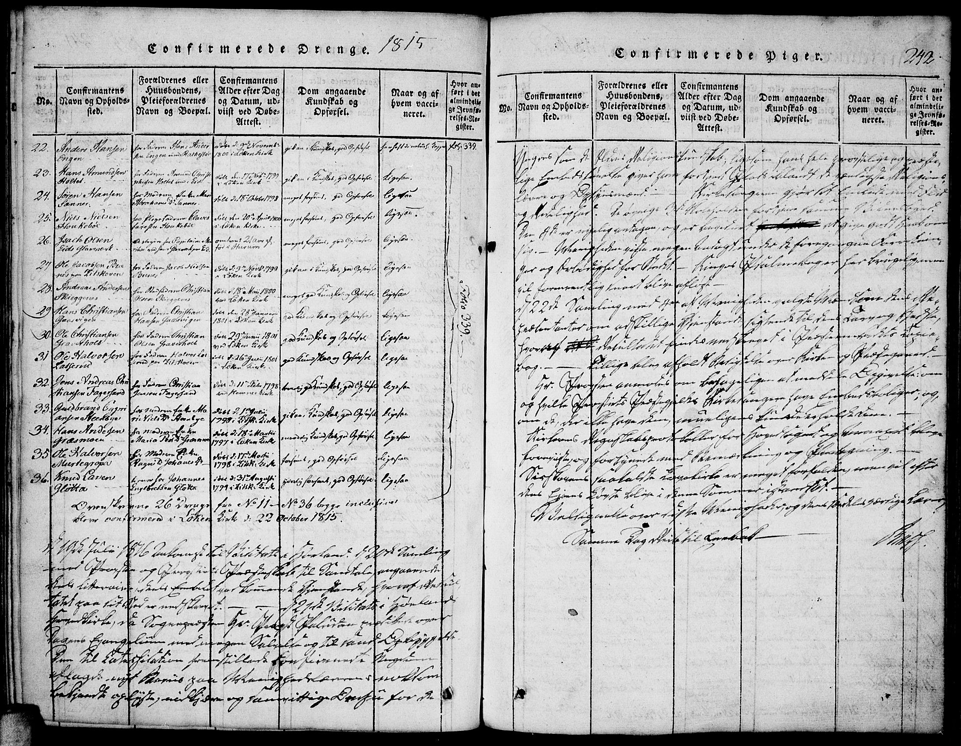 Høland prestekontor Kirkebøker, SAO/A-10346a/F/Fa/L0007: Ministerialbok nr. I 7, 1814-1827, s. 242