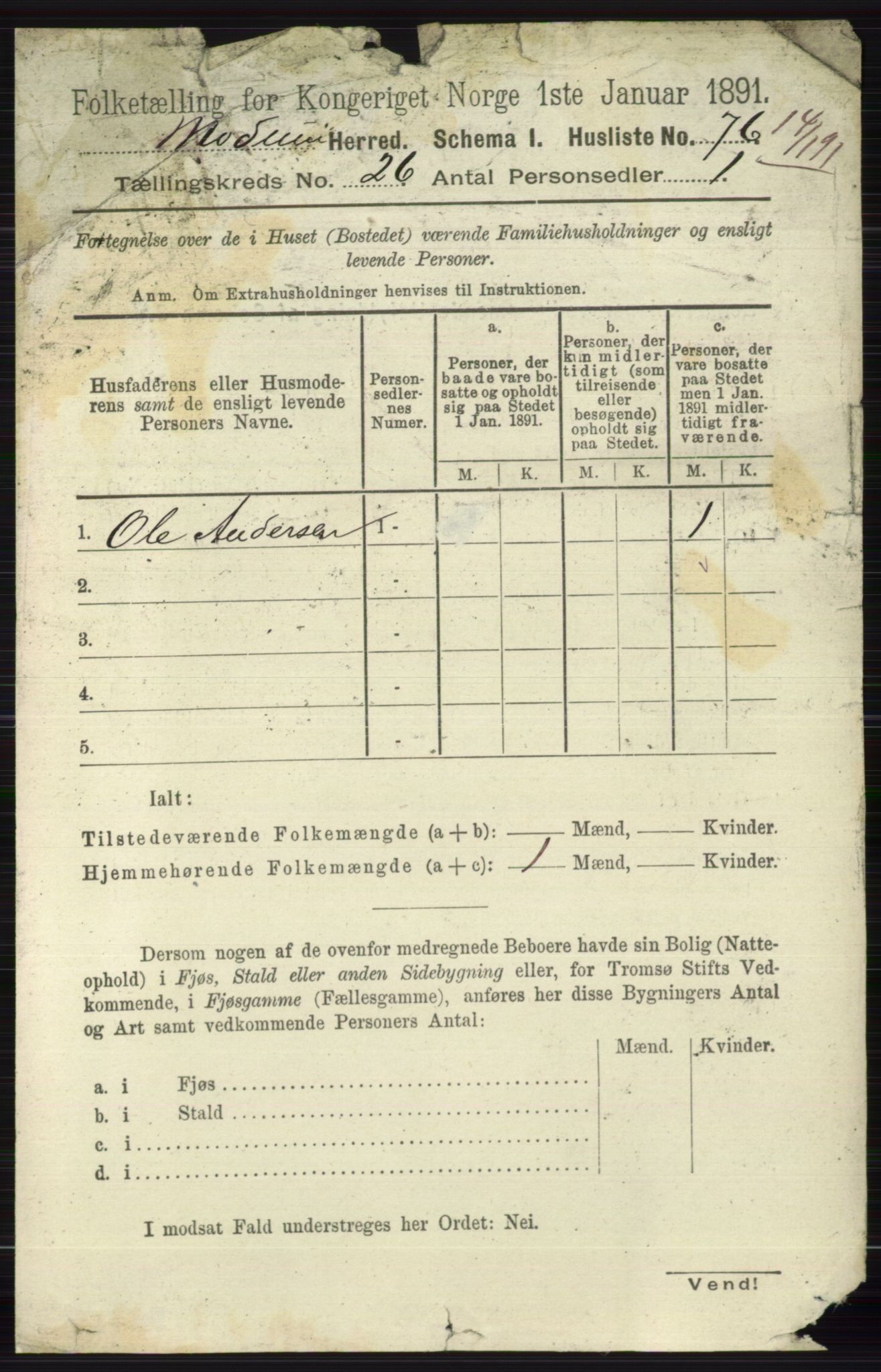 RA, Folketelling 1891 for 0623 Modum herred, 1891, s. 9391