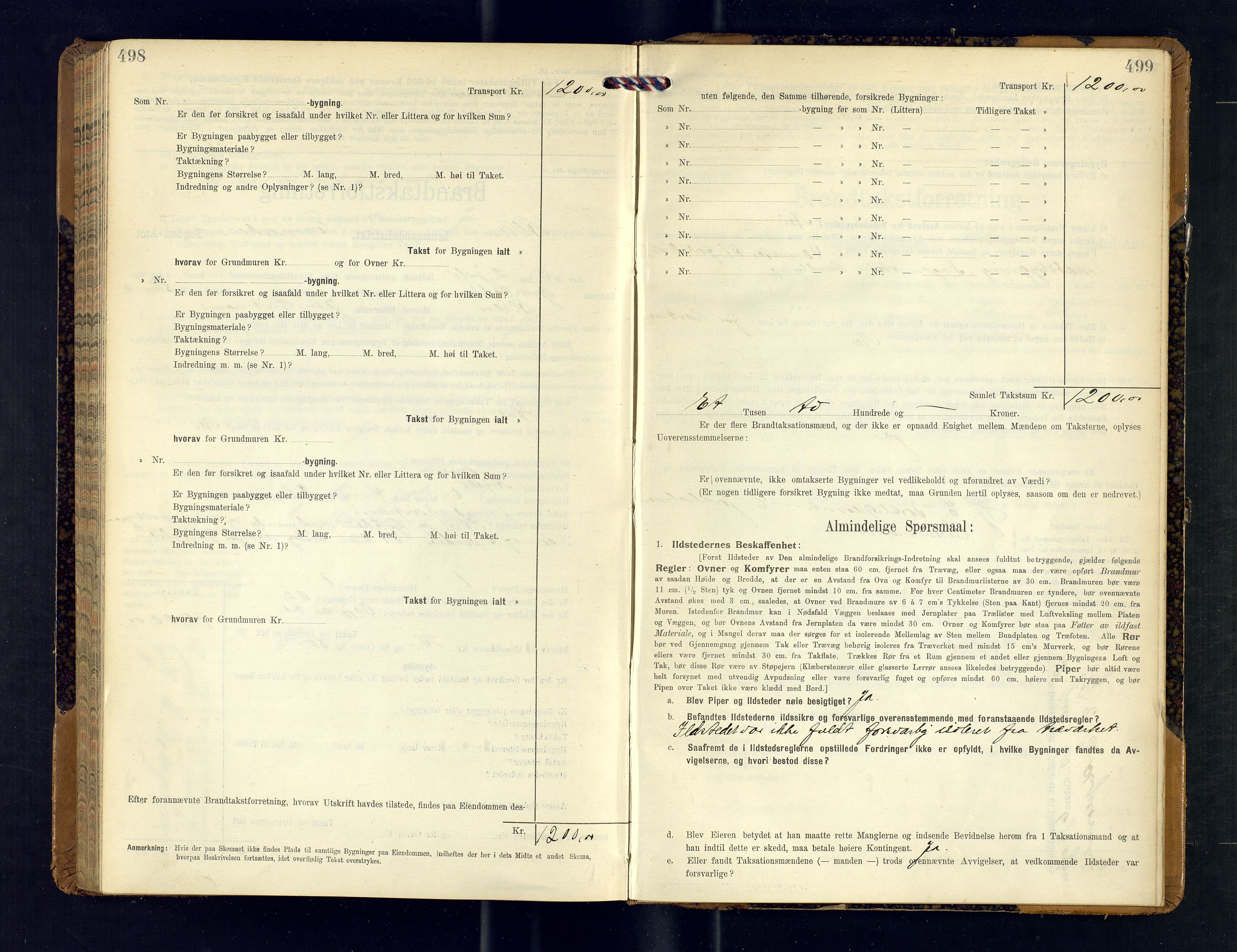 Alta lensmannskontor, AV/SATØ-S-1165/O/Ob/L0171: Branntakstprotokoll, 1911-1915, s. 498-499