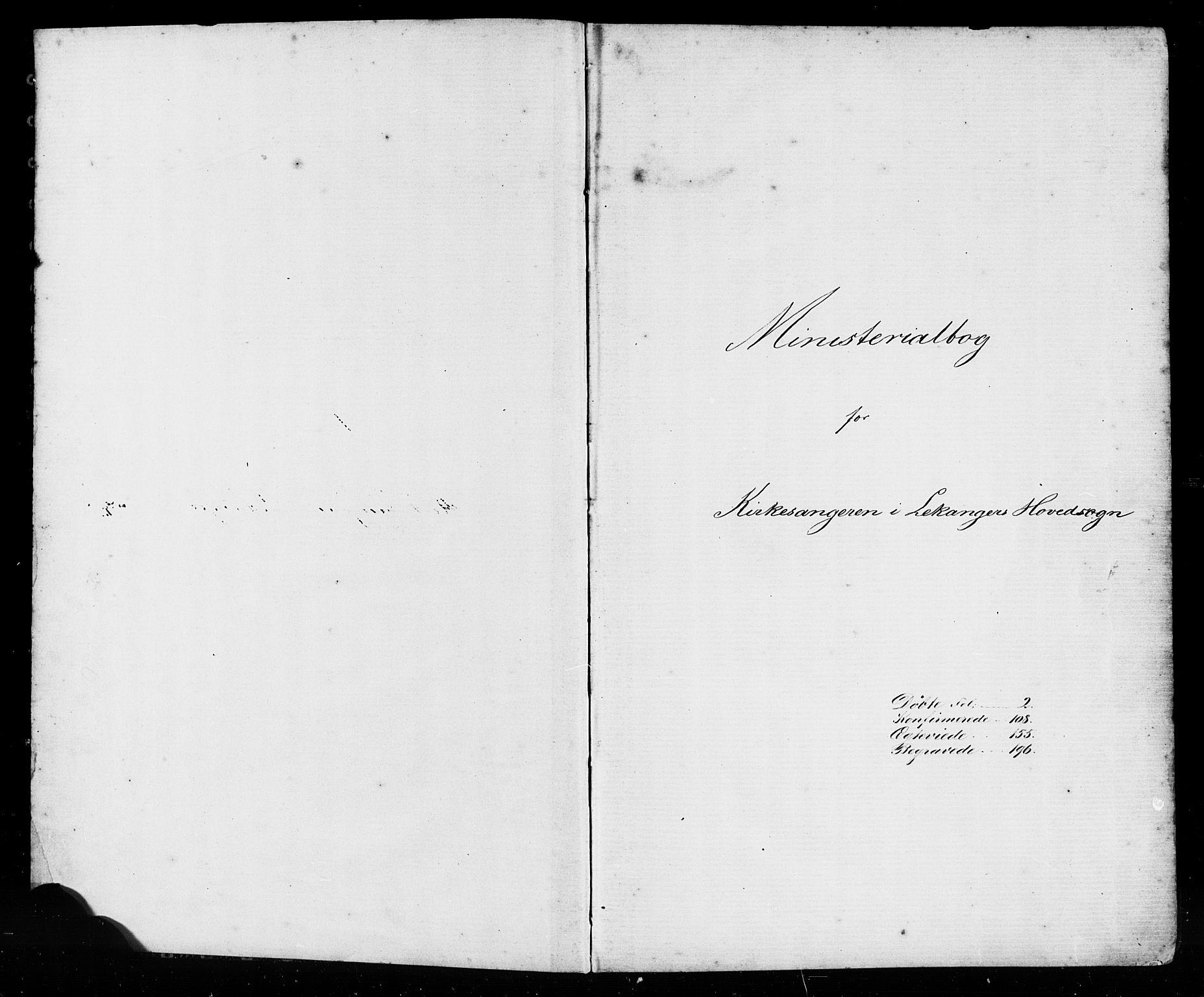 Leikanger sokneprestembete, SAB/A-81001: Klokkerbok nr. A 1, 1873-1916