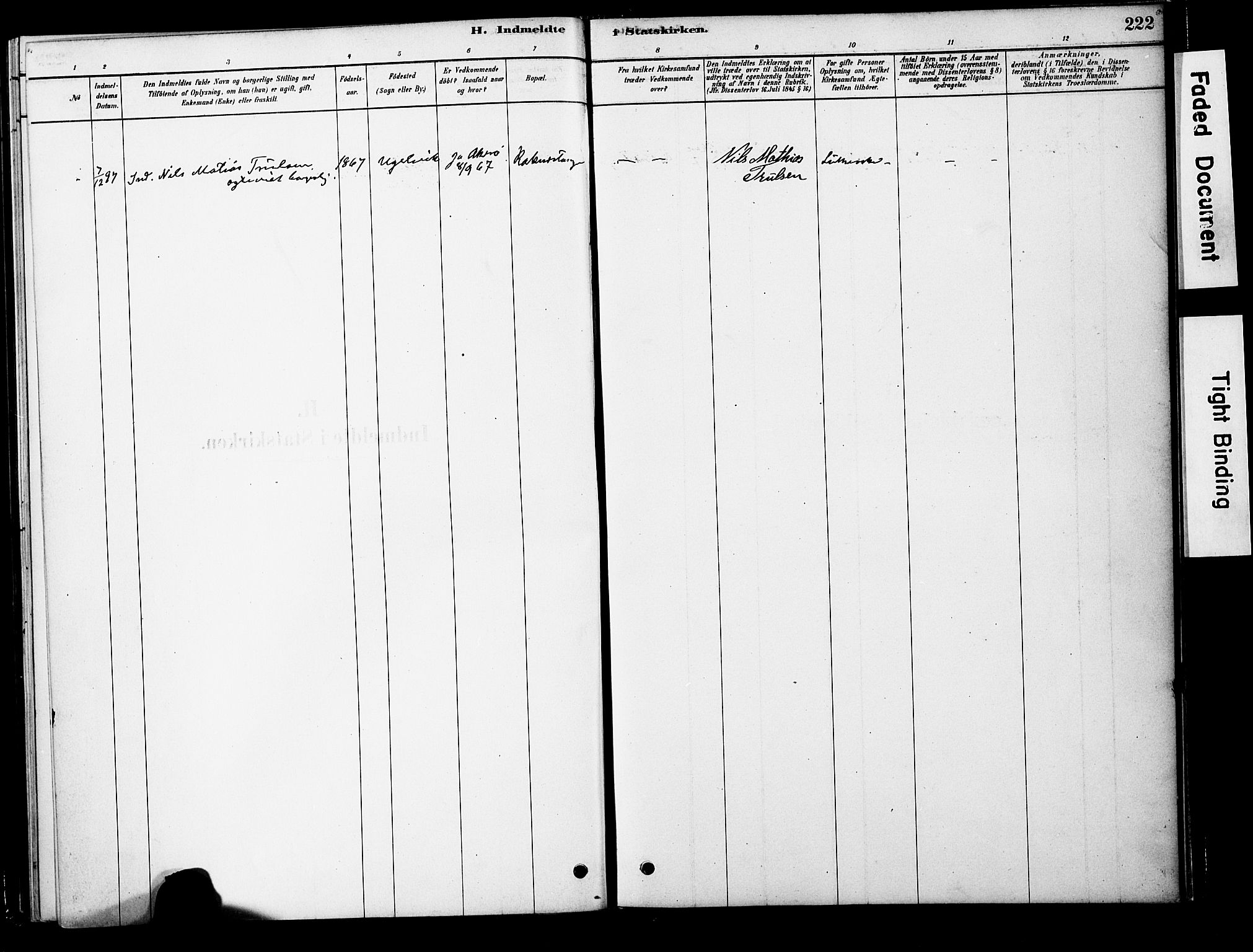 Ministerialprotokoller, klokkerbøker og fødselsregistre - Møre og Romsdal, AV/SAT-A-1454/563/L0736: Ministerialbok nr. 563A01, 1878-1903, s. 222