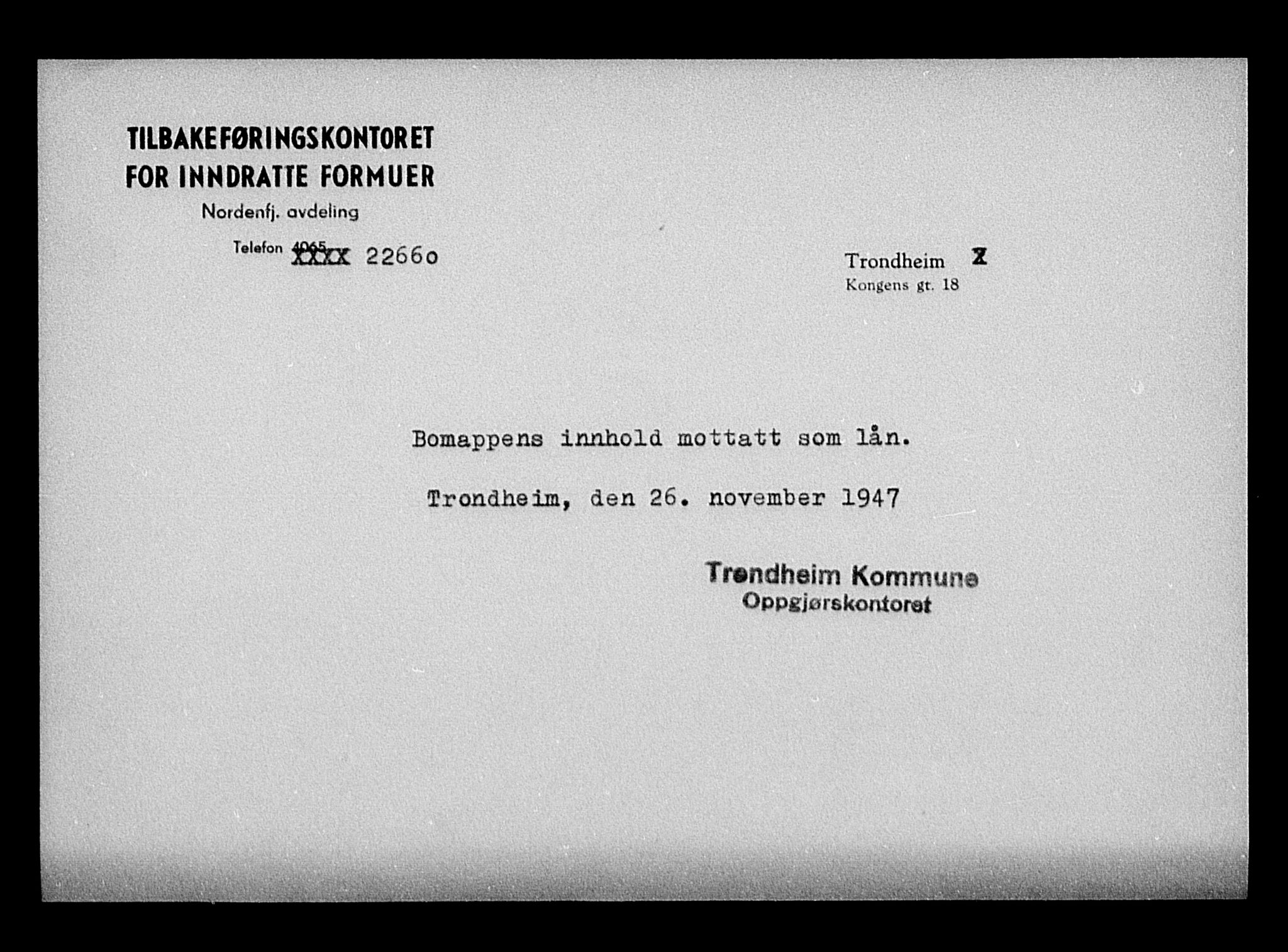 Justisdepartementet, Tilbakeføringskontoret for inndratte formuer, AV/RA-S-1564/H/Hc/Hca/L0896: --, 1945-1947, s. 4