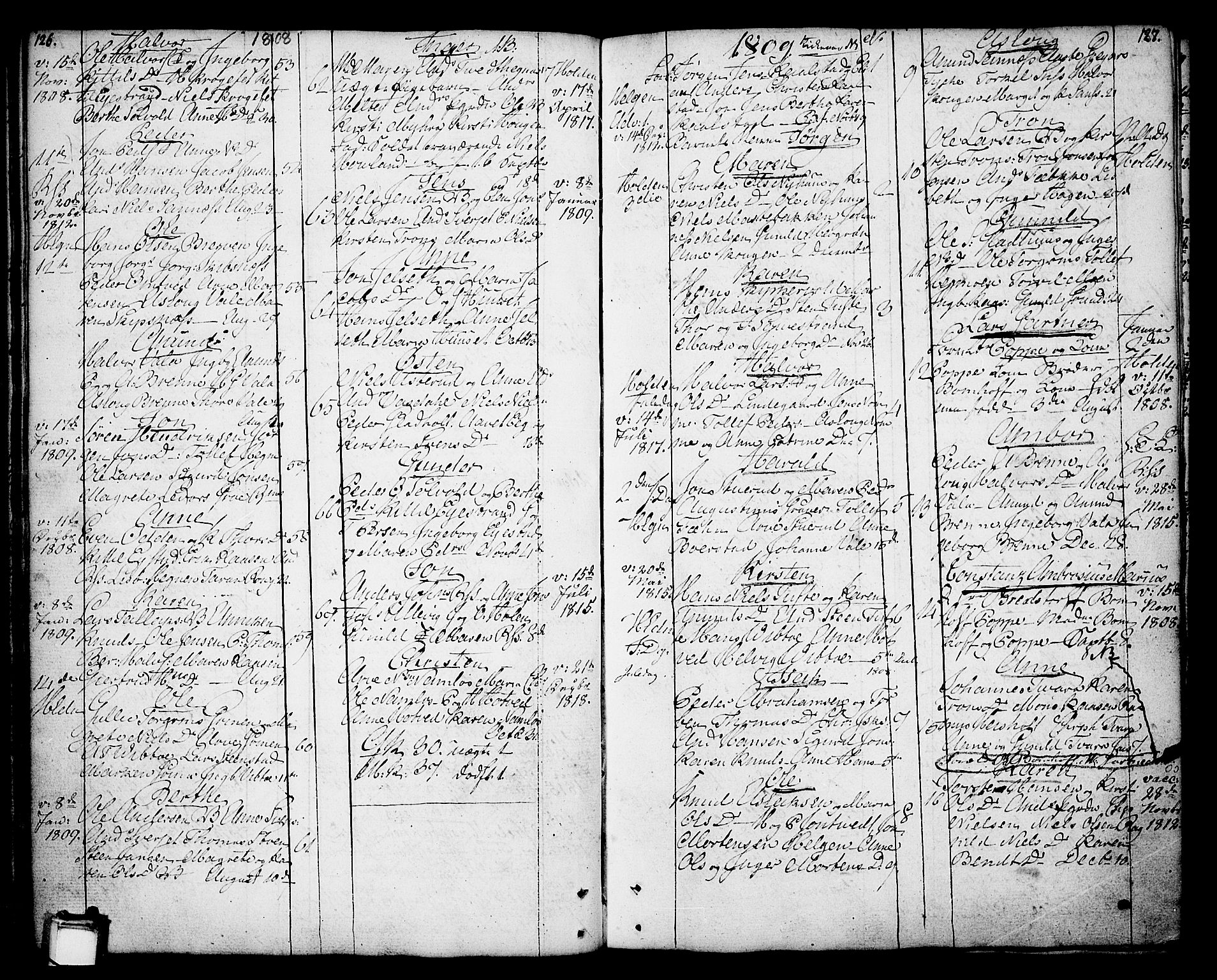 Holla kirkebøker, AV/SAKO-A-272/F/Fa/L0002: Ministerialbok nr. 2, 1779-1814, s. 126-127