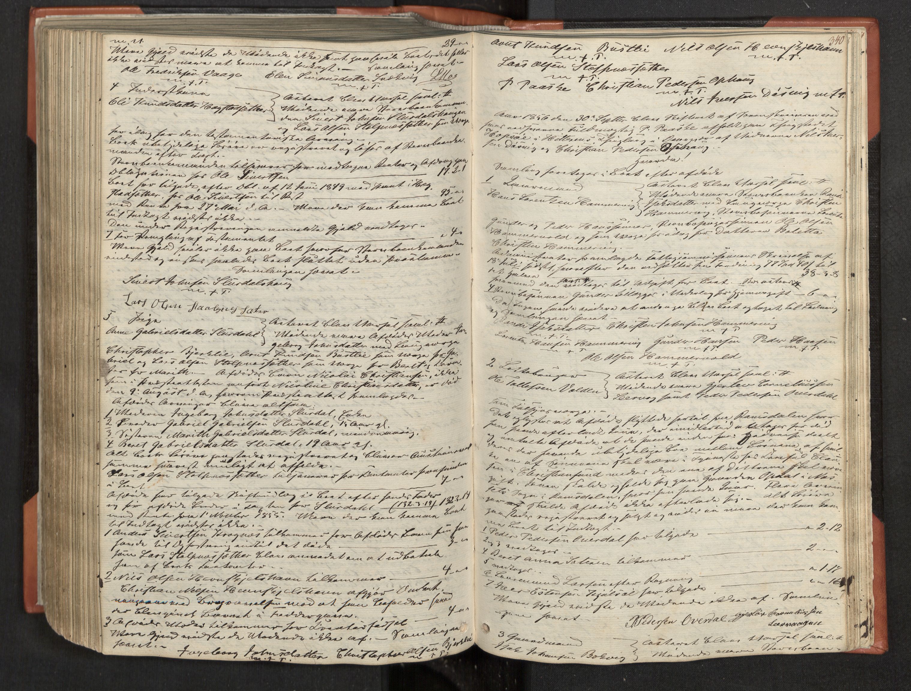 Fosen sorenskriveri, AV/SAT-A-1107/1/3/3B/L0001: Skiftebehandlingsprotokoll, 1845-1858, s. 340
