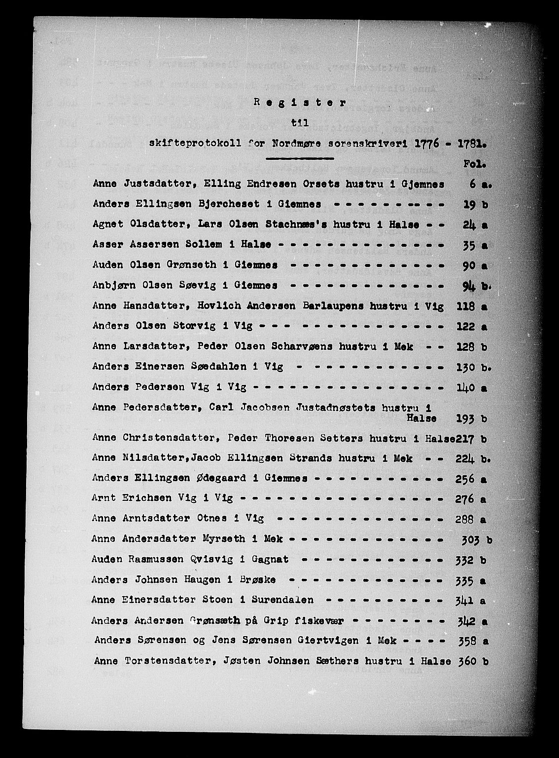 Nordmøre sorenskriveri, SAT/A-4132/1/3/3A/L0017: Skifteprotokoll nr. 15, 1776-1781