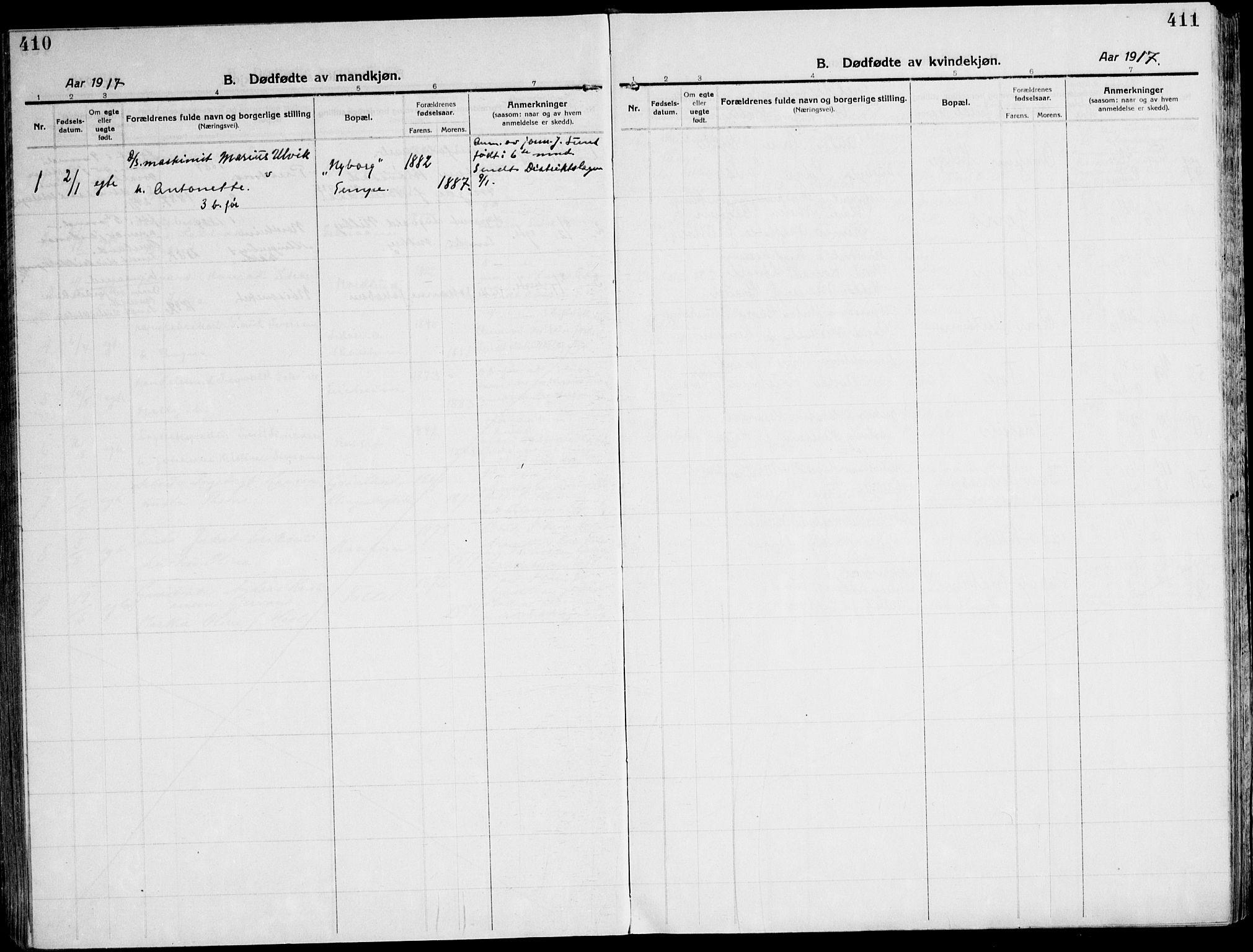 Ministerialprotokoller, klokkerbøker og fødselsregistre - Sør-Trøndelag, SAT/A-1456/607/L0321: Ministerialbok nr. 607A05, 1916-1935, s. 410-411