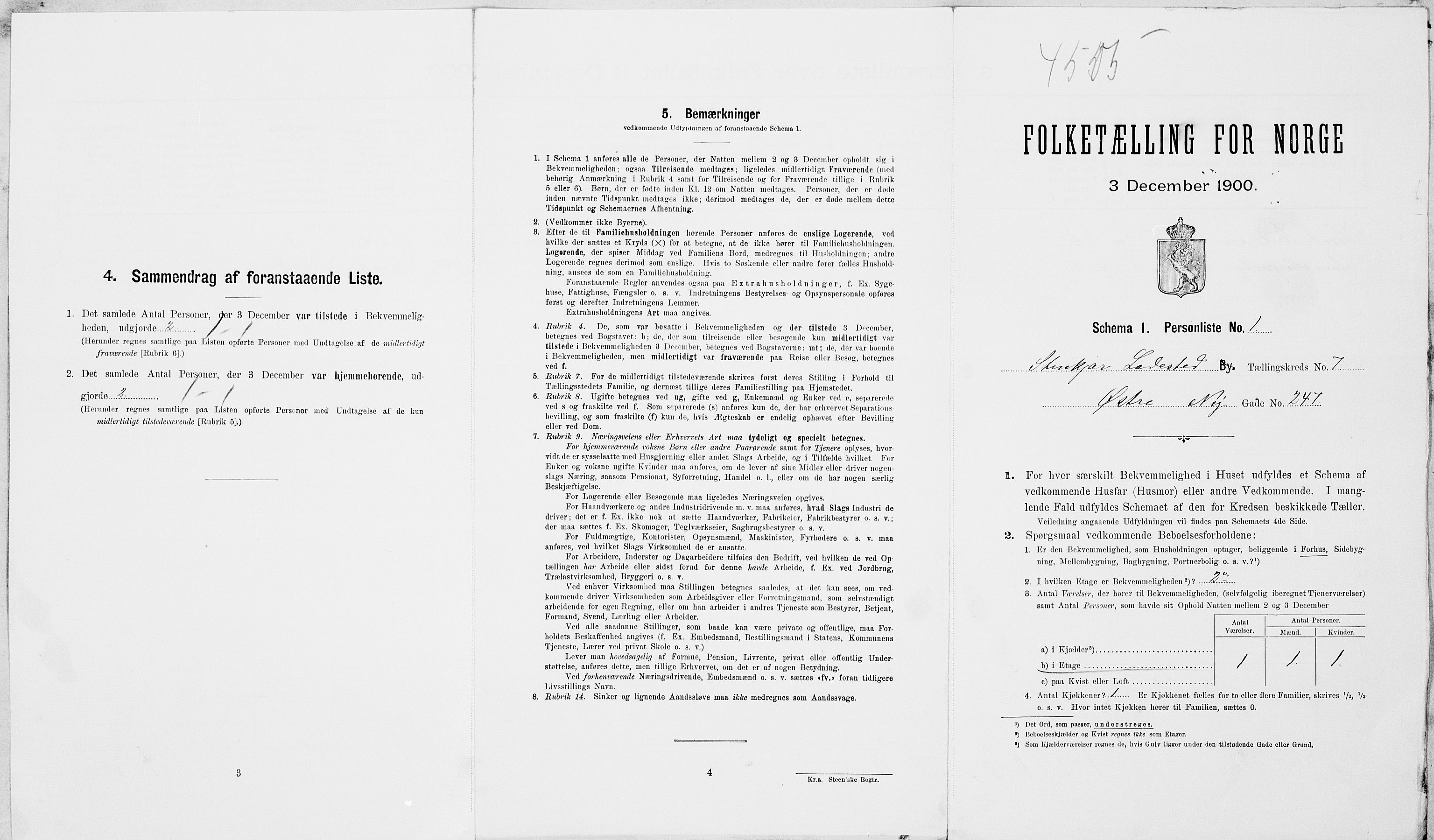 SAT, Folketelling 1900 for 1702 Steinkjer ladested, 1900, s. 741