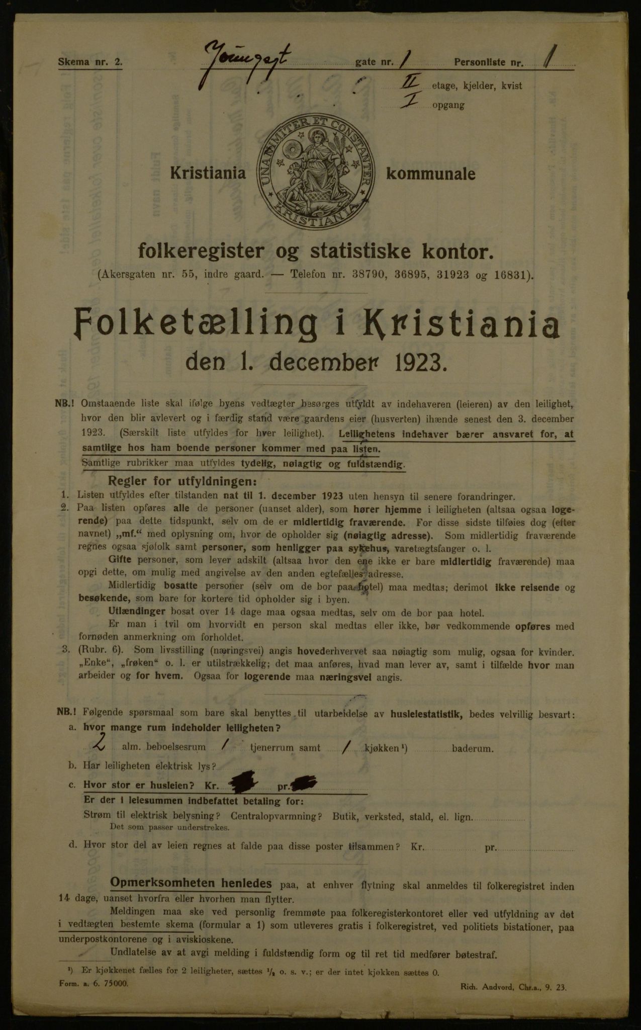 OBA, Kommunal folketelling 1.12.1923 for Kristiania, 1923, s. 141762