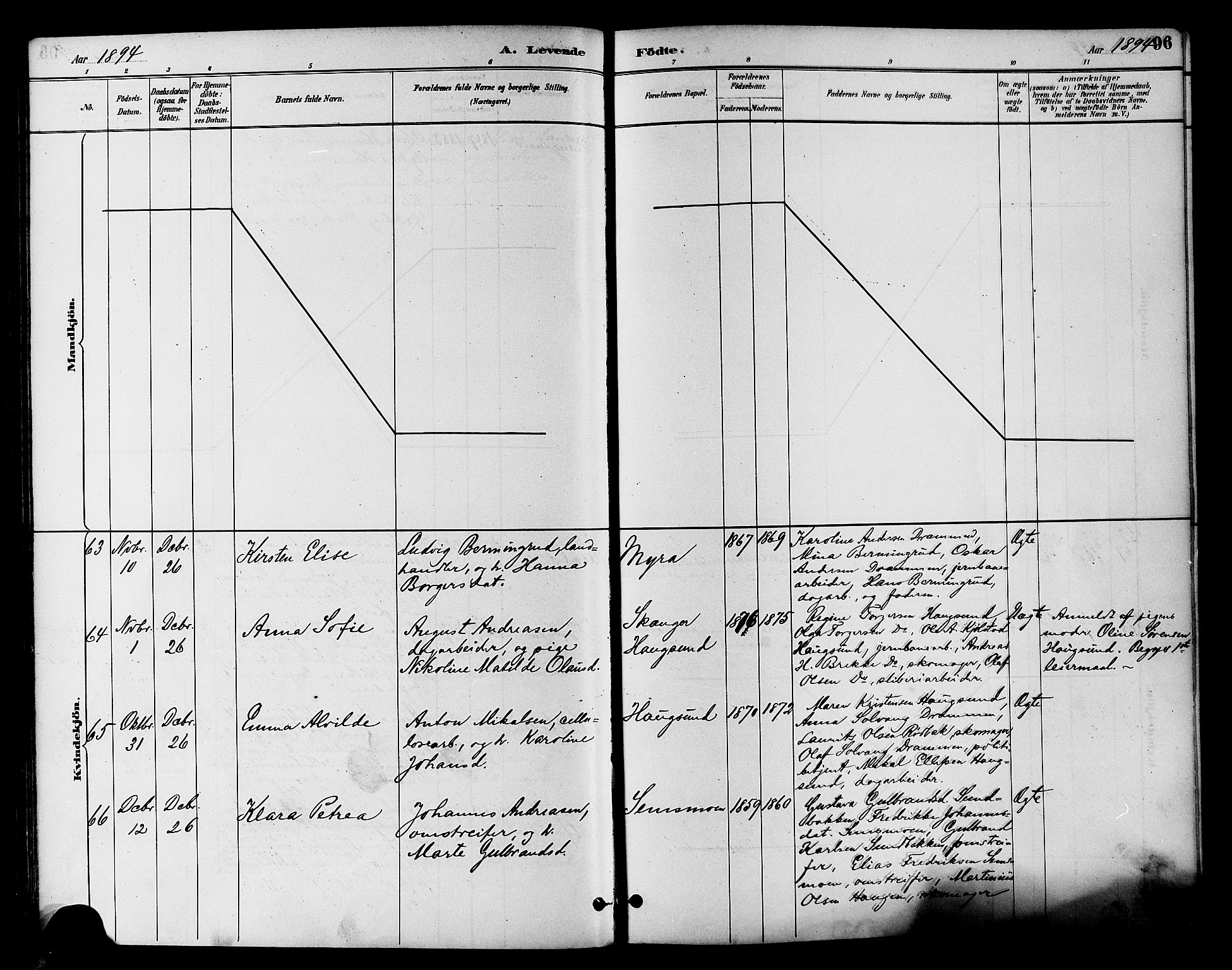 Eiker kirkebøker, AV/SAKO-A-4/F/Fb/L0002: Ministerialbok nr. II 2, 1889-1896, s. 96