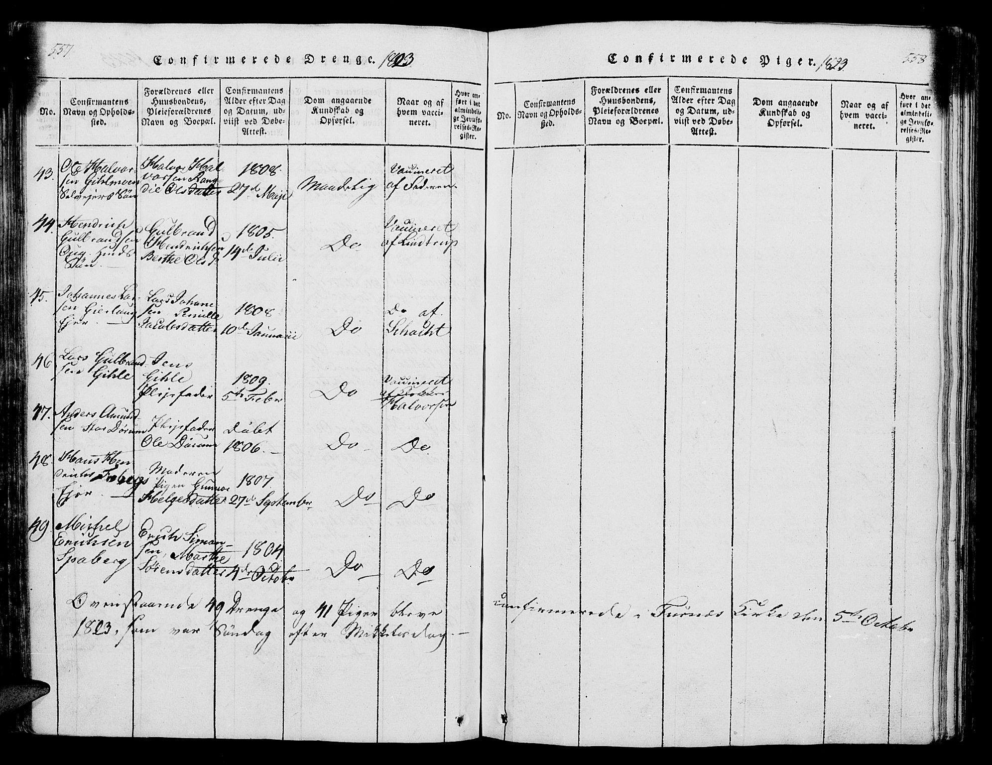 Vang prestekontor, Hedmark, SAH/PREST-008/H/Ha/Hab/L0004: Klokkerbok nr. 4, 1813-1827, s. 557-558