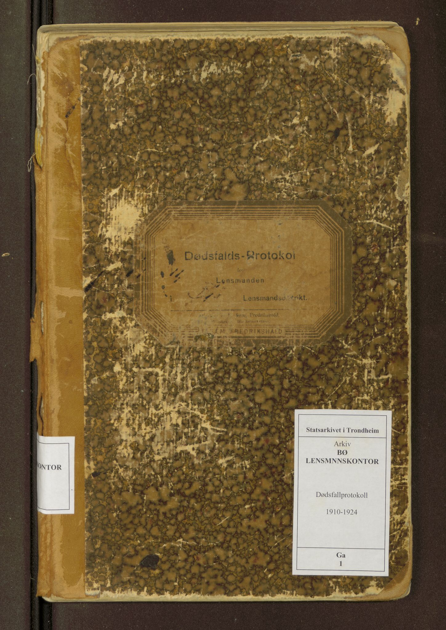 Bø lensmannskontor (Nordland), AV/SAT-A-5683/2/Ga/L0001: Dødsfallprotokoll, 1910-1924
