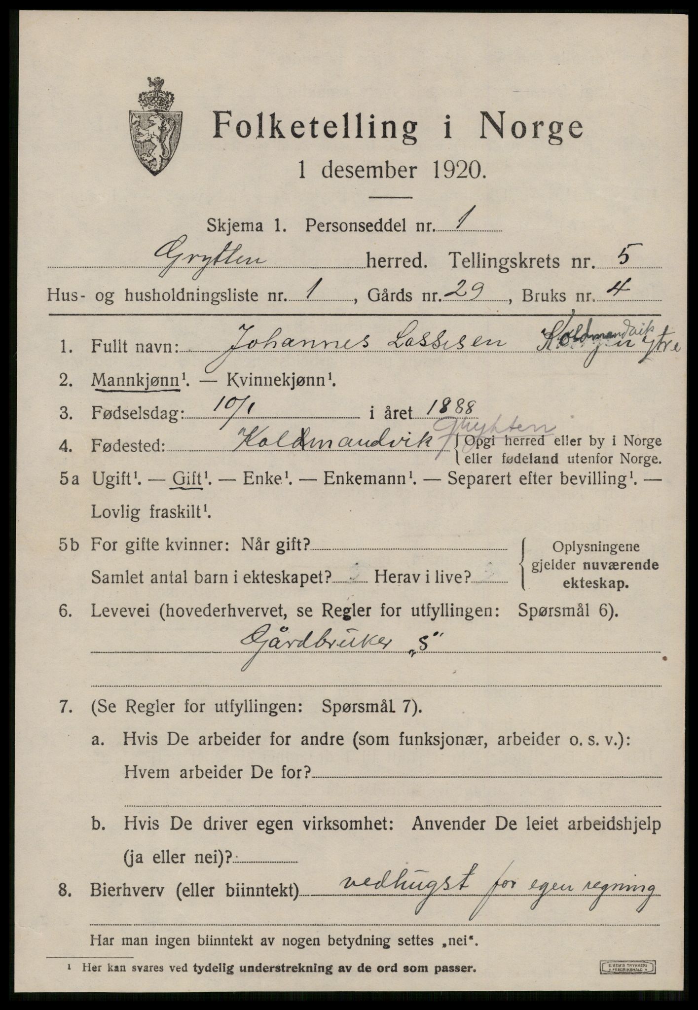 SAT, Folketelling 1920 for 1539 Grytten herred, 1920, s. 3914