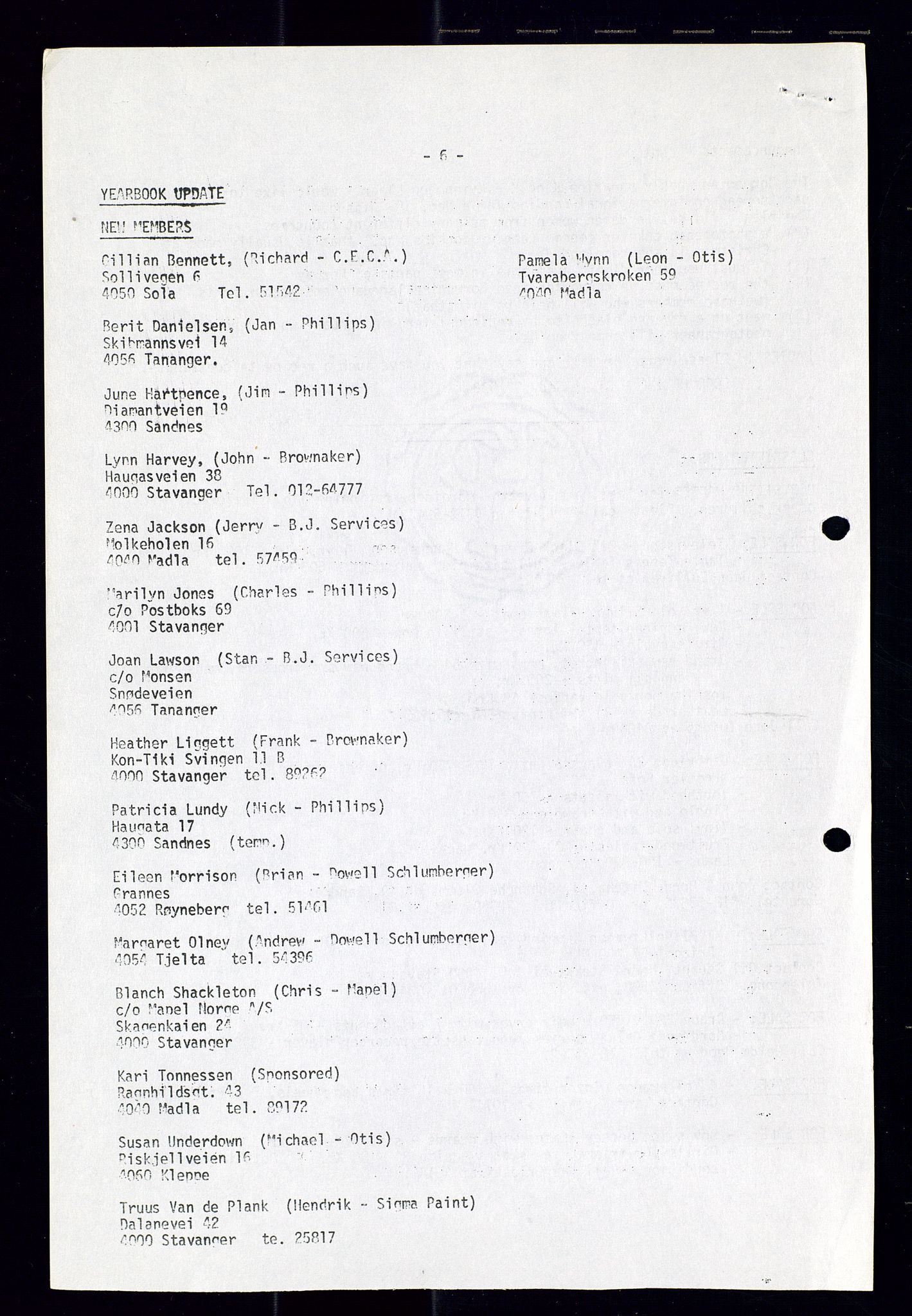 PA 1547 - Petroleum Wives Club, AV/SAST-A-101974/X/Xa/L0001: Newsletters (1971-1978)/radiointervjuer på kasett (1989-1992), 1970-1978