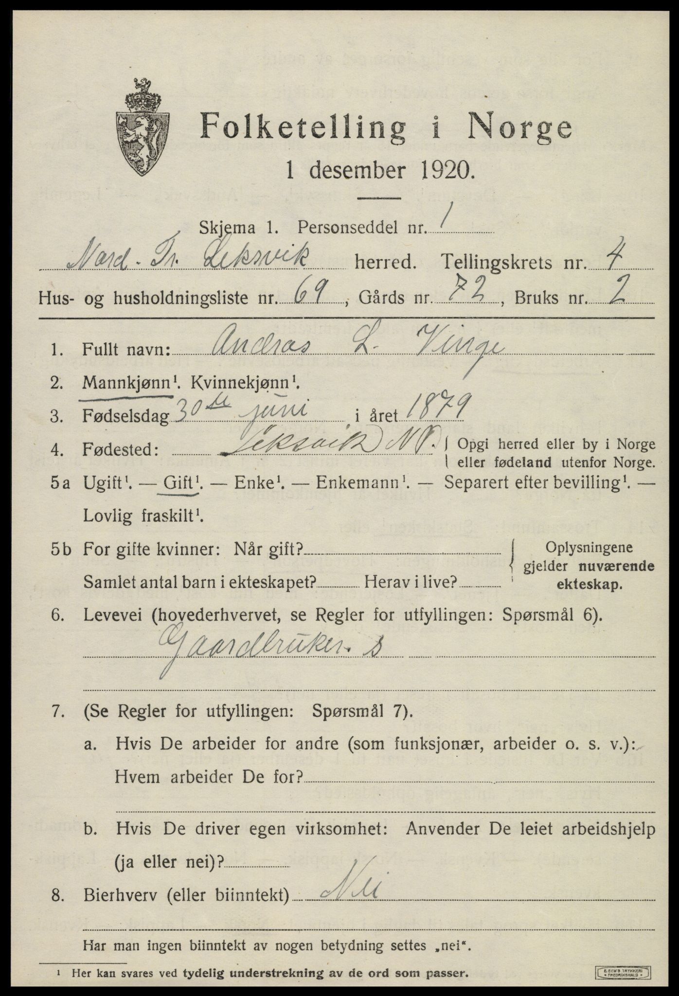 SAT, Folketelling 1920 for 1718 Leksvik herred, 1920, s. 4402