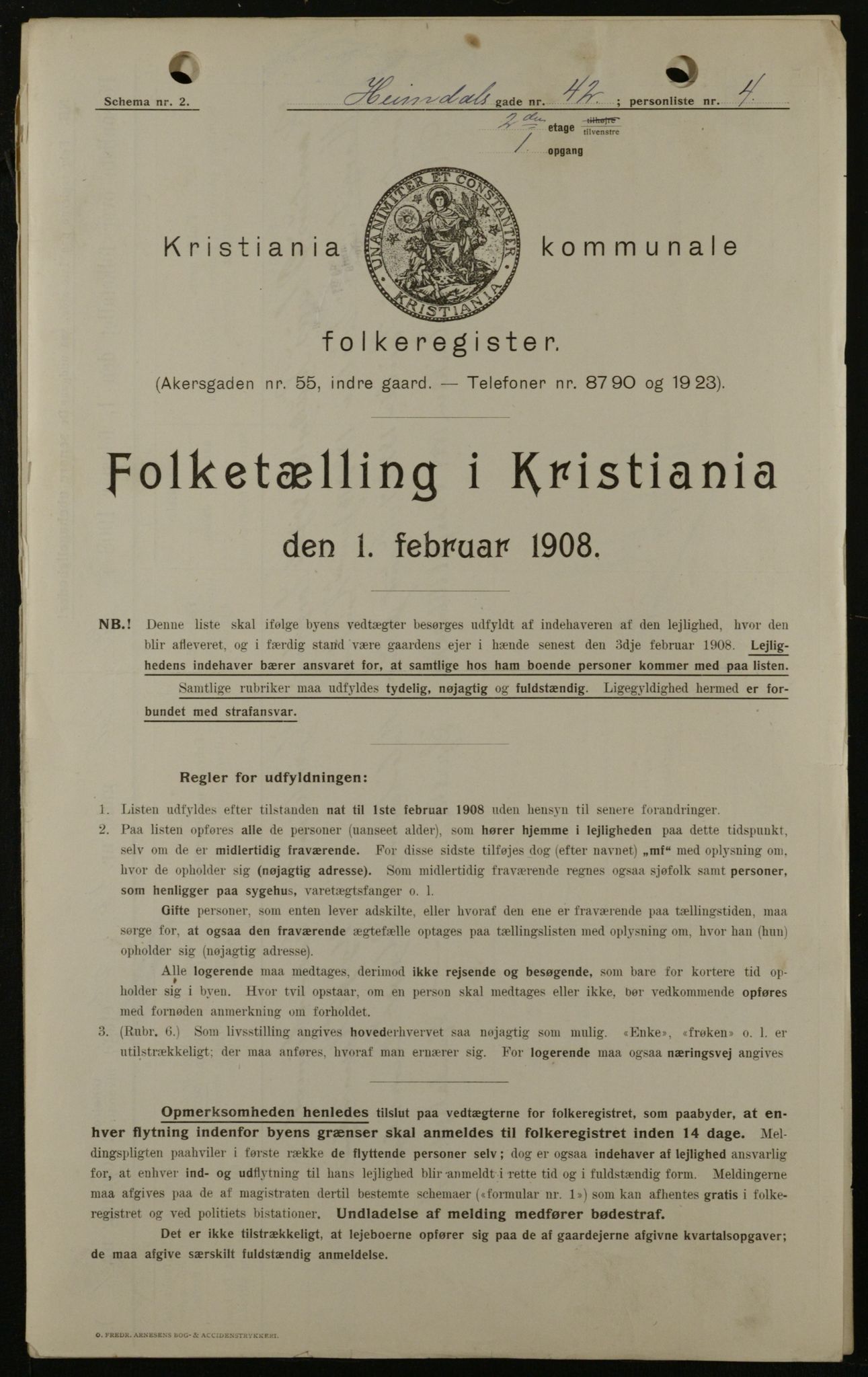 OBA, Kommunal folketelling 1.2.1908 for Kristiania kjøpstad, 1908, s. 33718