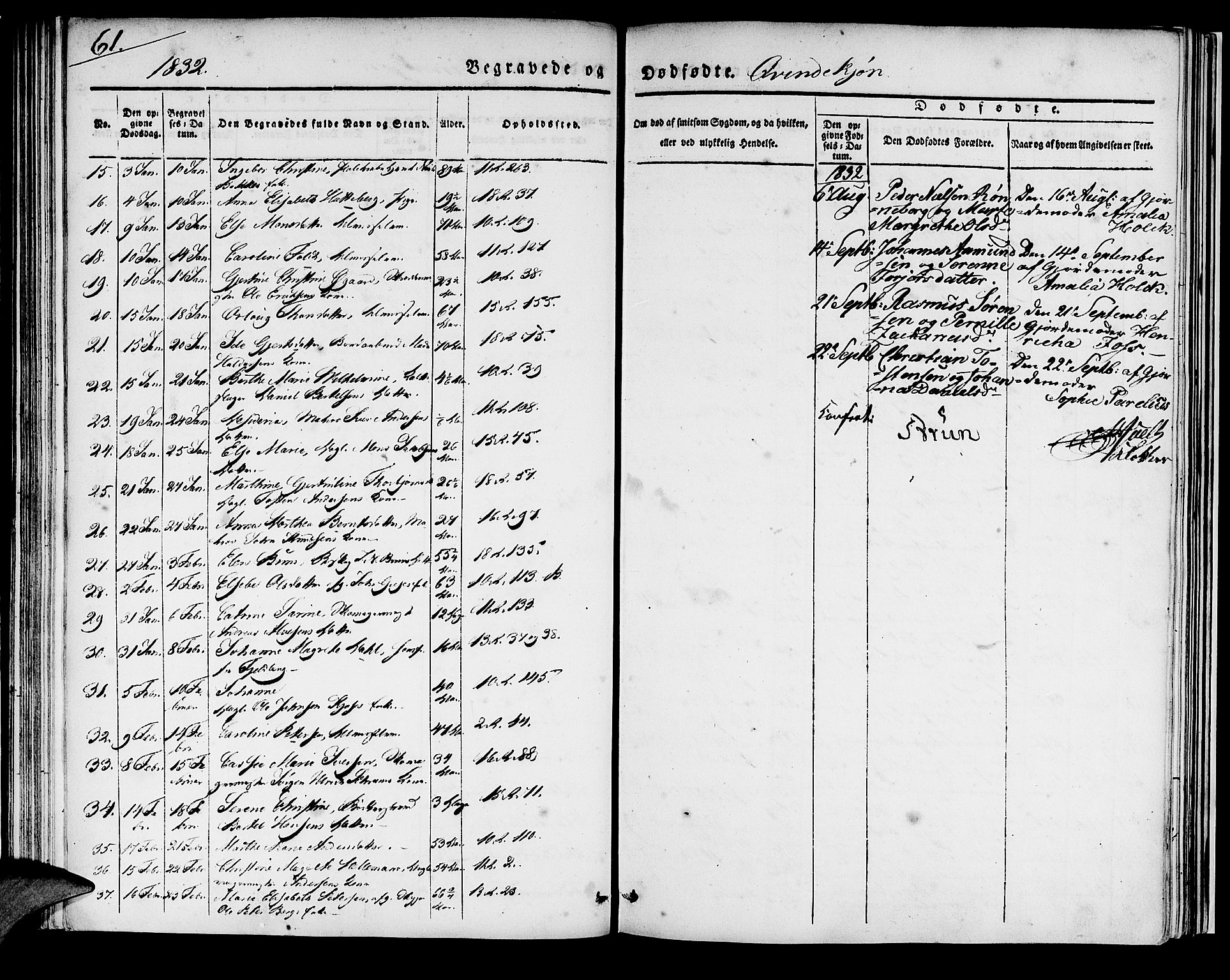 Domkirken sokneprestembete, AV/SAB-A-74801/H/Haa/L0014: Ministerialbok nr. A 13, 1830-1837, s. 61