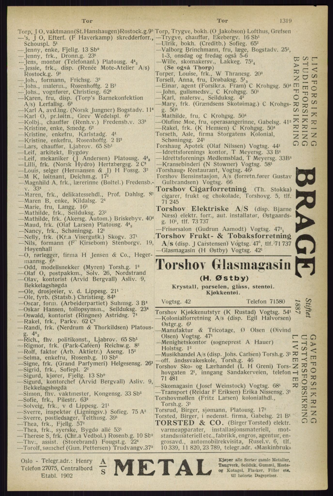 Kristiania/Oslo adressebok, PUBL/-, 1933, s. 1319