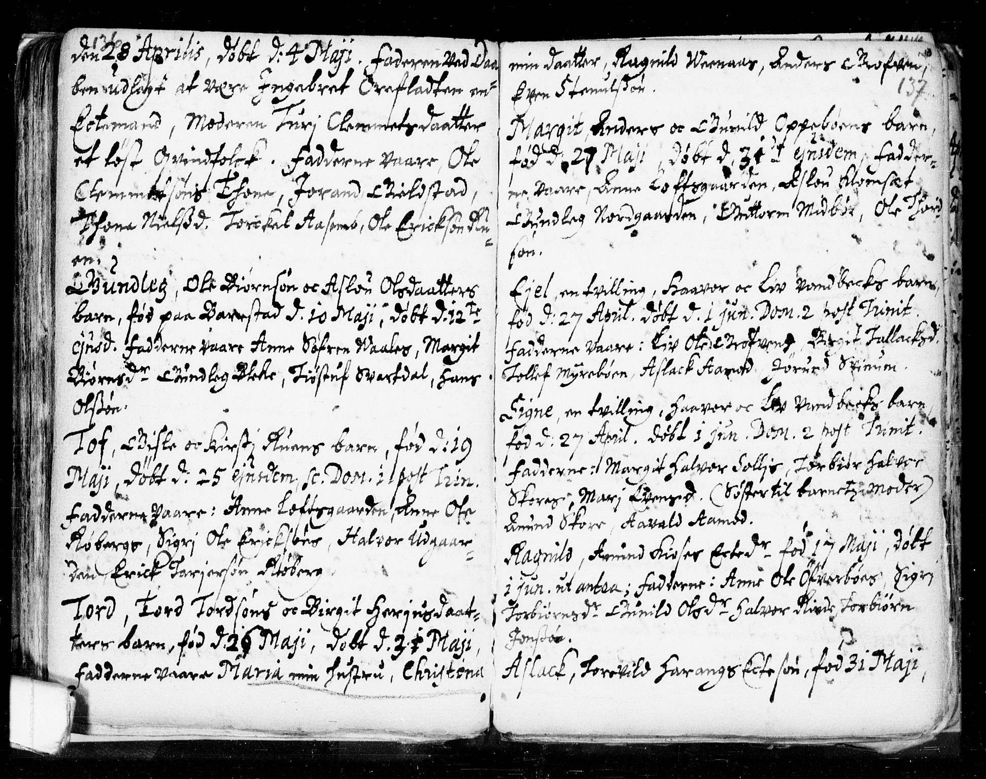 Seljord kirkebøker, AV/SAKO-A-20/F/Fa/L0002: Ministerialbok nr. I 2, 1689-1713, s. 136-137