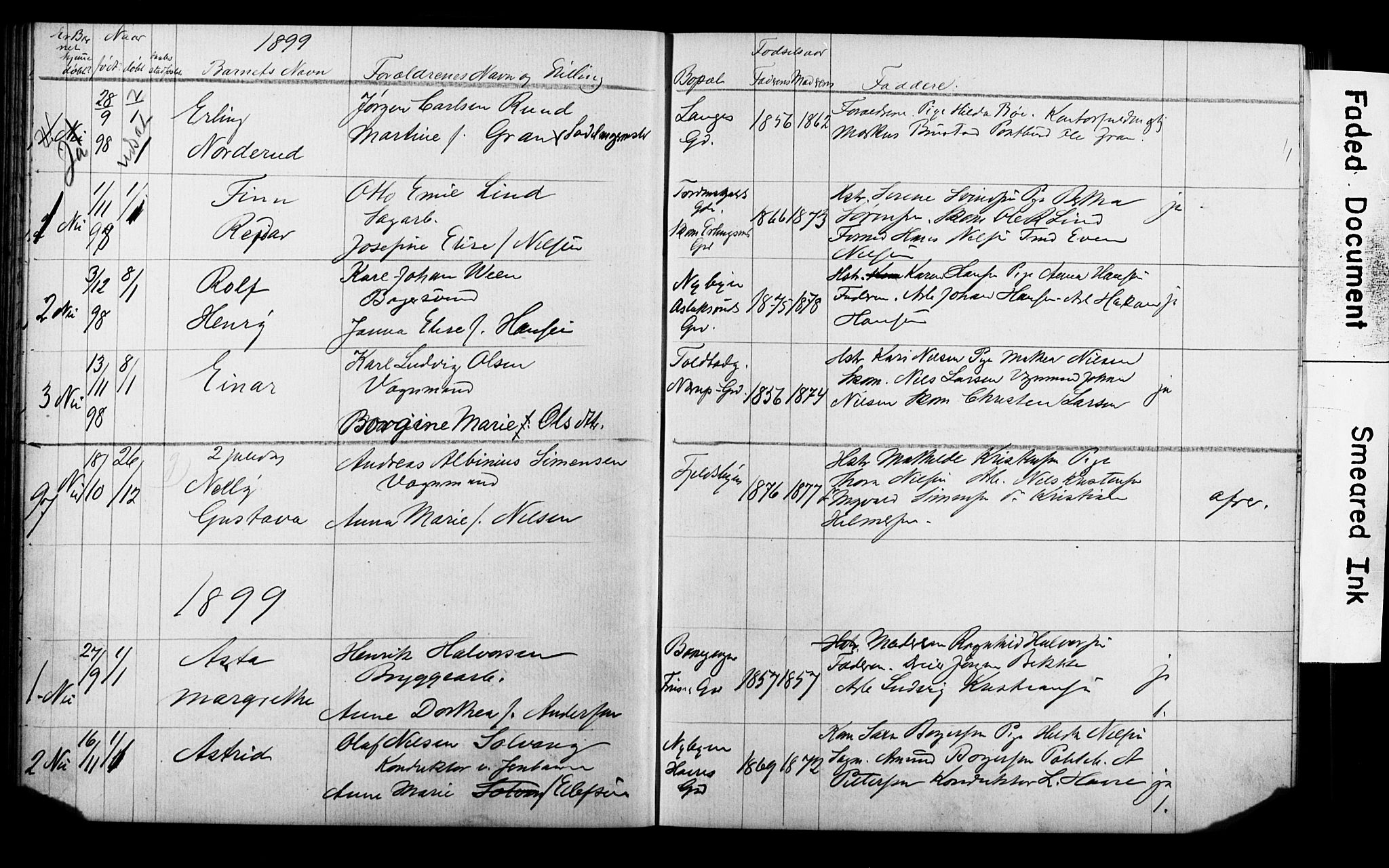 Strømsø kirkebøker, AV/SAKO-A-246/Y/Ya/L0005: Kladd til kirkebok nr. I 5, 1897-1903