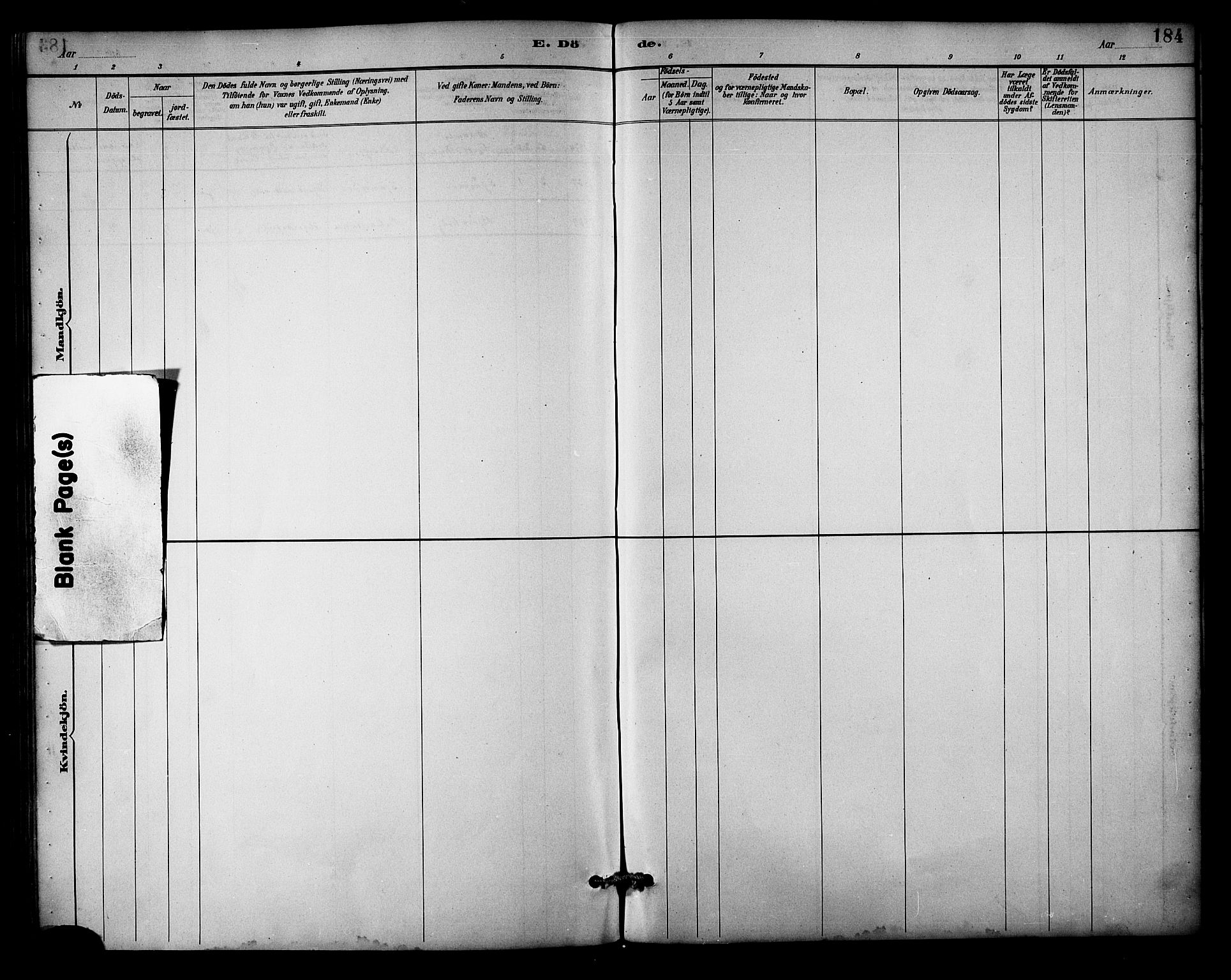 Balsfjord sokneprestembete, AV/SATØ-S-1303/G/Gab/L0003klokker: Klokkerbok nr. 3, 1887-1909, s. 184