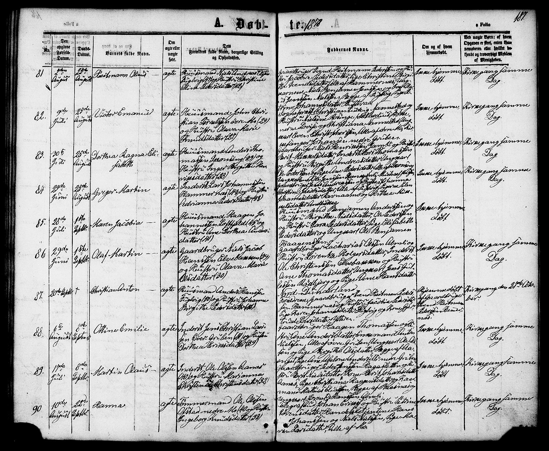 Ministerialprotokoller, klokkerbøker og fødselsregistre - Nordland, SAT/A-1459/827/L0393: Ministerialbok nr. 827A05, 1863-1883, s. 187