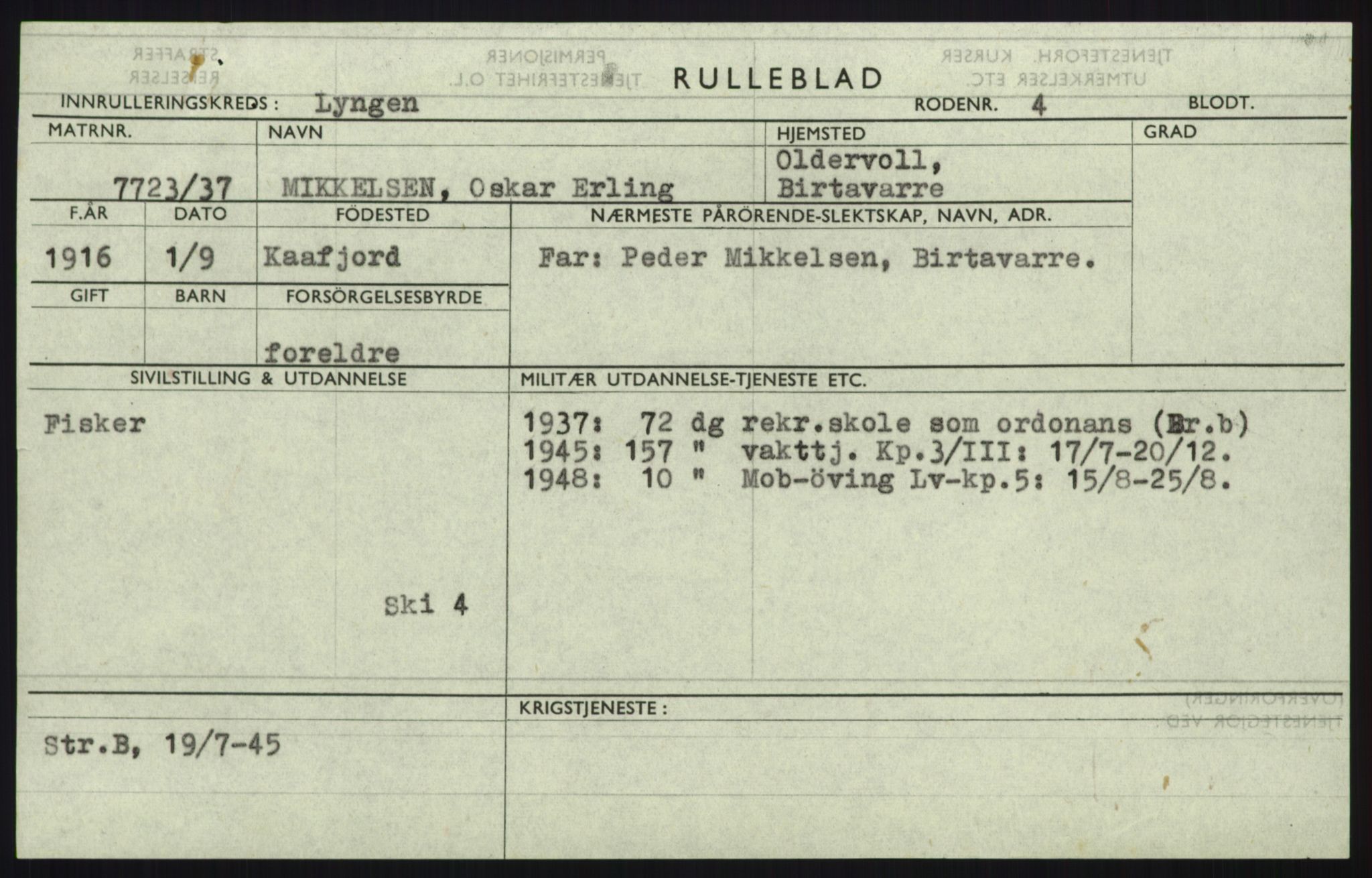 Forsvaret, Troms infanteriregiment nr. 16, AV/RA-RAFA-3146/P/Pa/L0021: Rulleblad for regimentets menige mannskaper, årsklasse 1937, 1937, s. 769