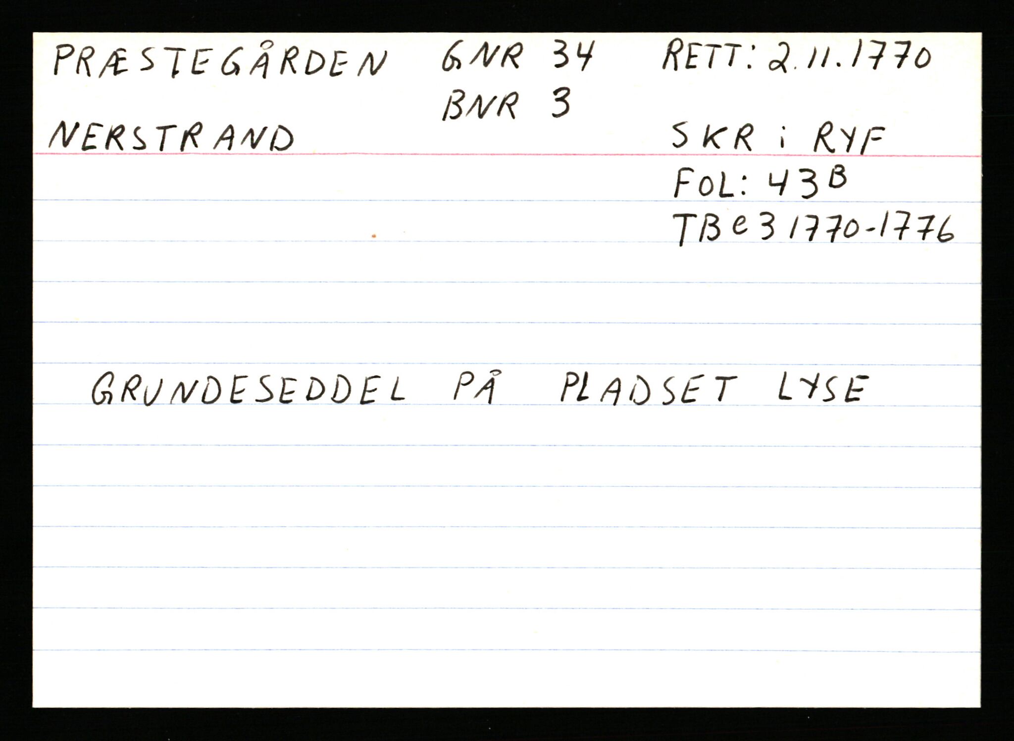 Statsarkivet i Stavanger, AV/SAST-A-101971/03/Y/Ym/L0045: Åstedskort sortert etter gårdsnavn: Prestegården - Rapstad, 1600-1950, s. 16