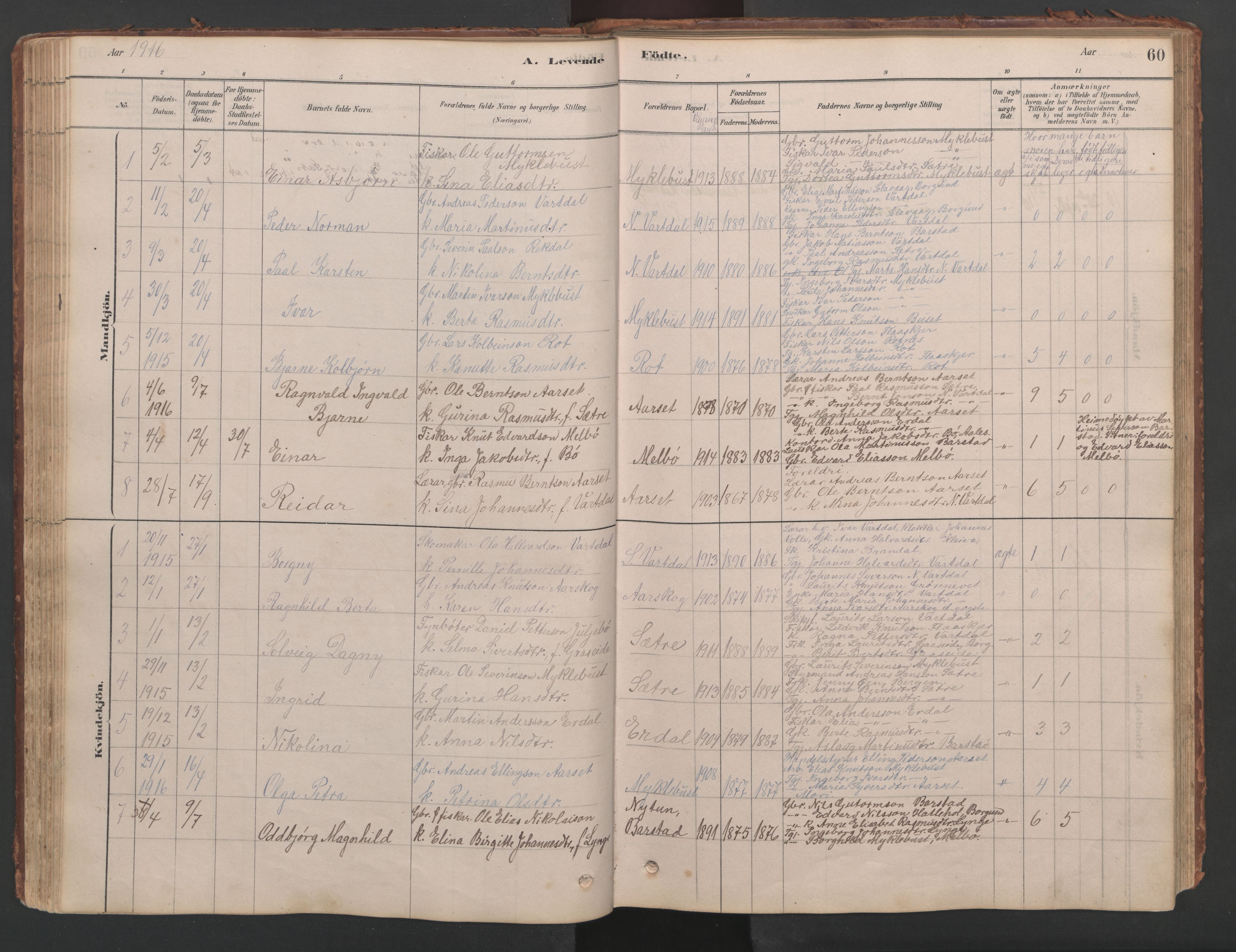Ministerialprotokoller, klokkerbøker og fødselsregistre - Møre og Romsdal, AV/SAT-A-1454/514/L0201: Klokkerbok nr. 514C01, 1878-1919, s. 60
